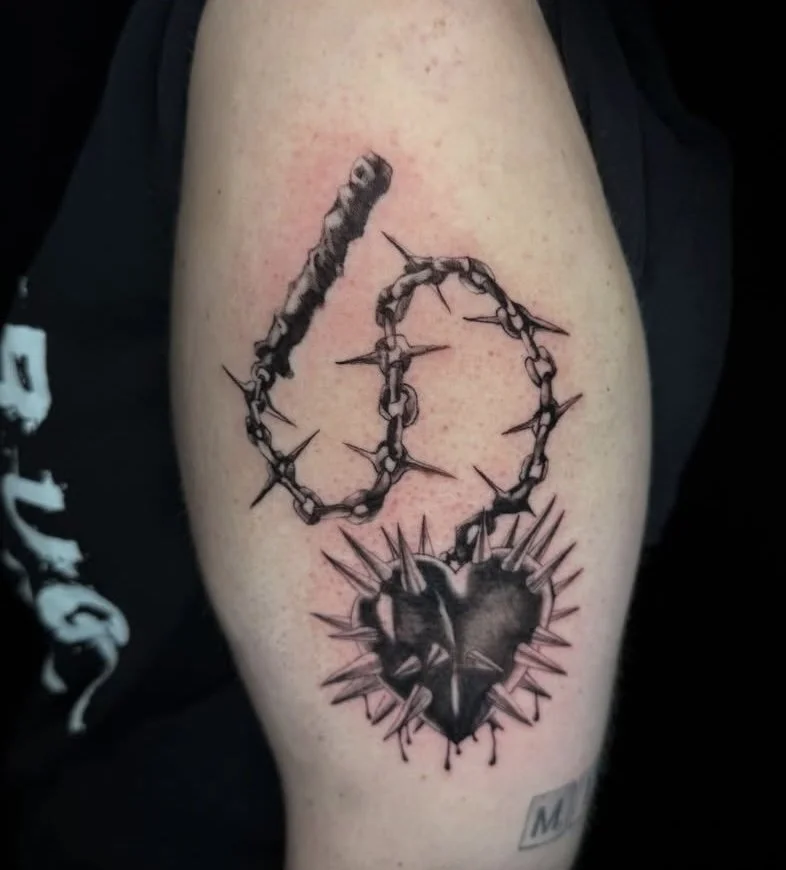 Heart Mace Gothic Tattoo