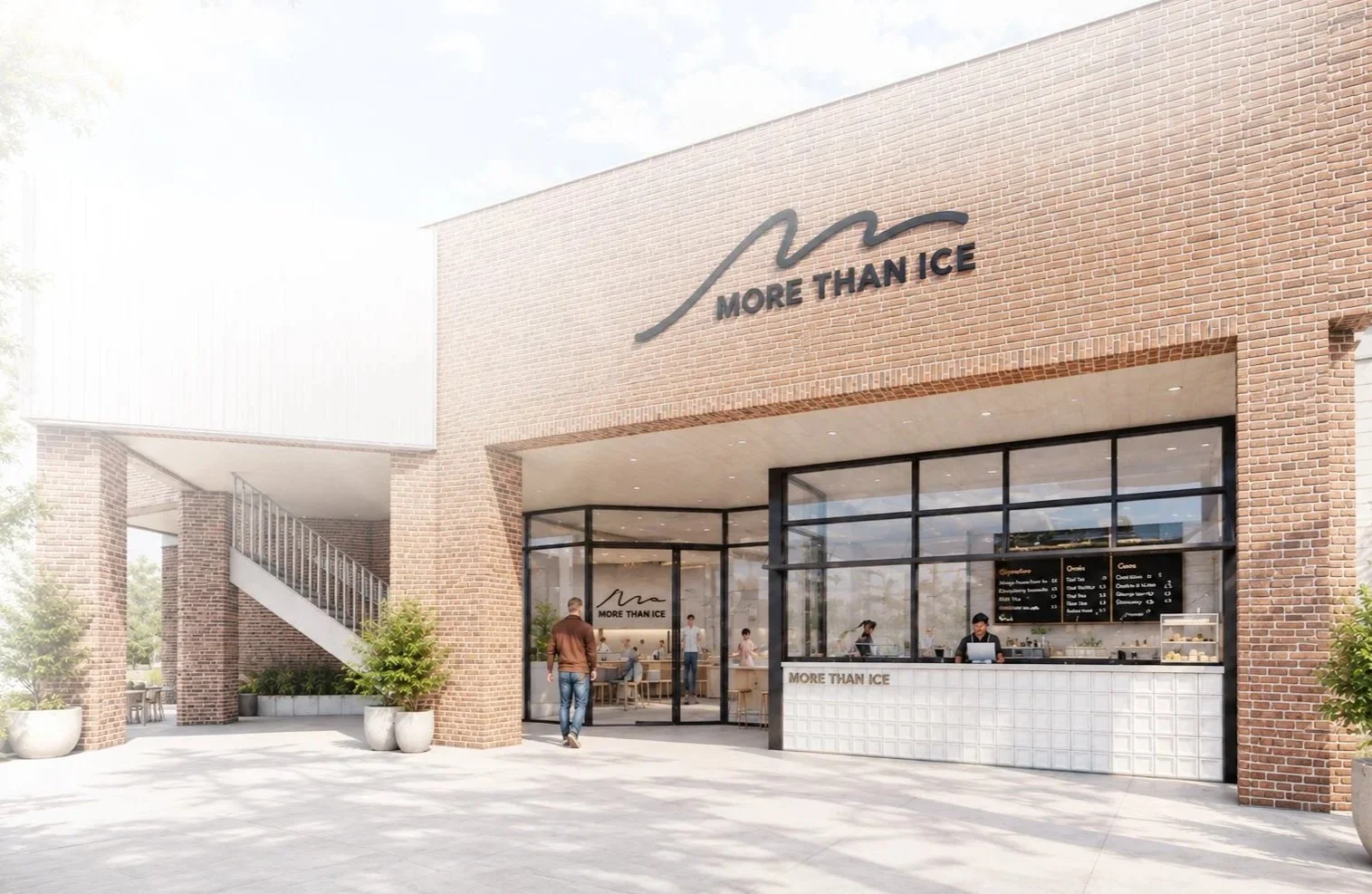More than Ice, 2nd generation tenant improvement, restaurant remodel. outdoor patio with bar design.