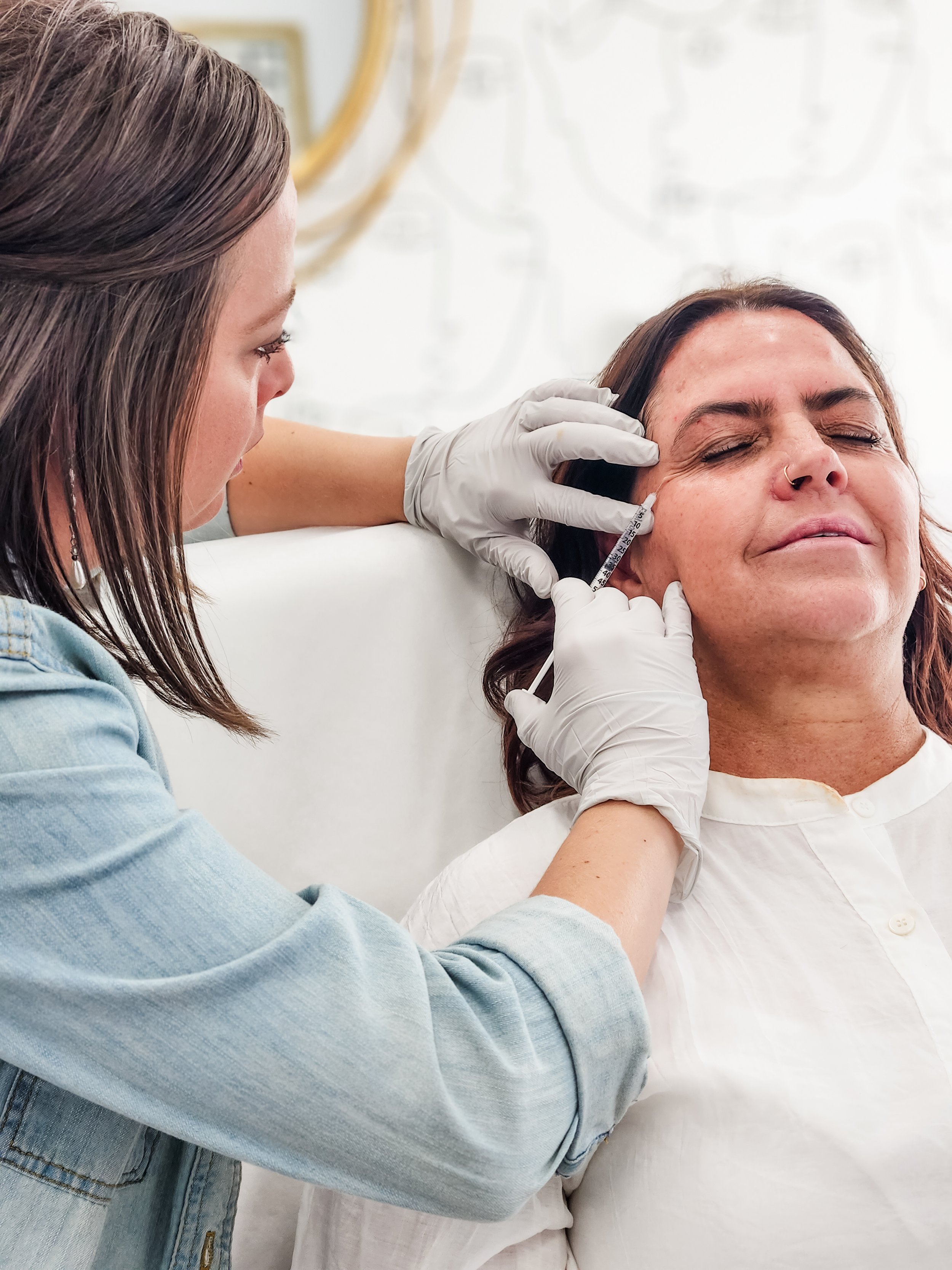 Botox treatment softening expression lines while preserving natural movement