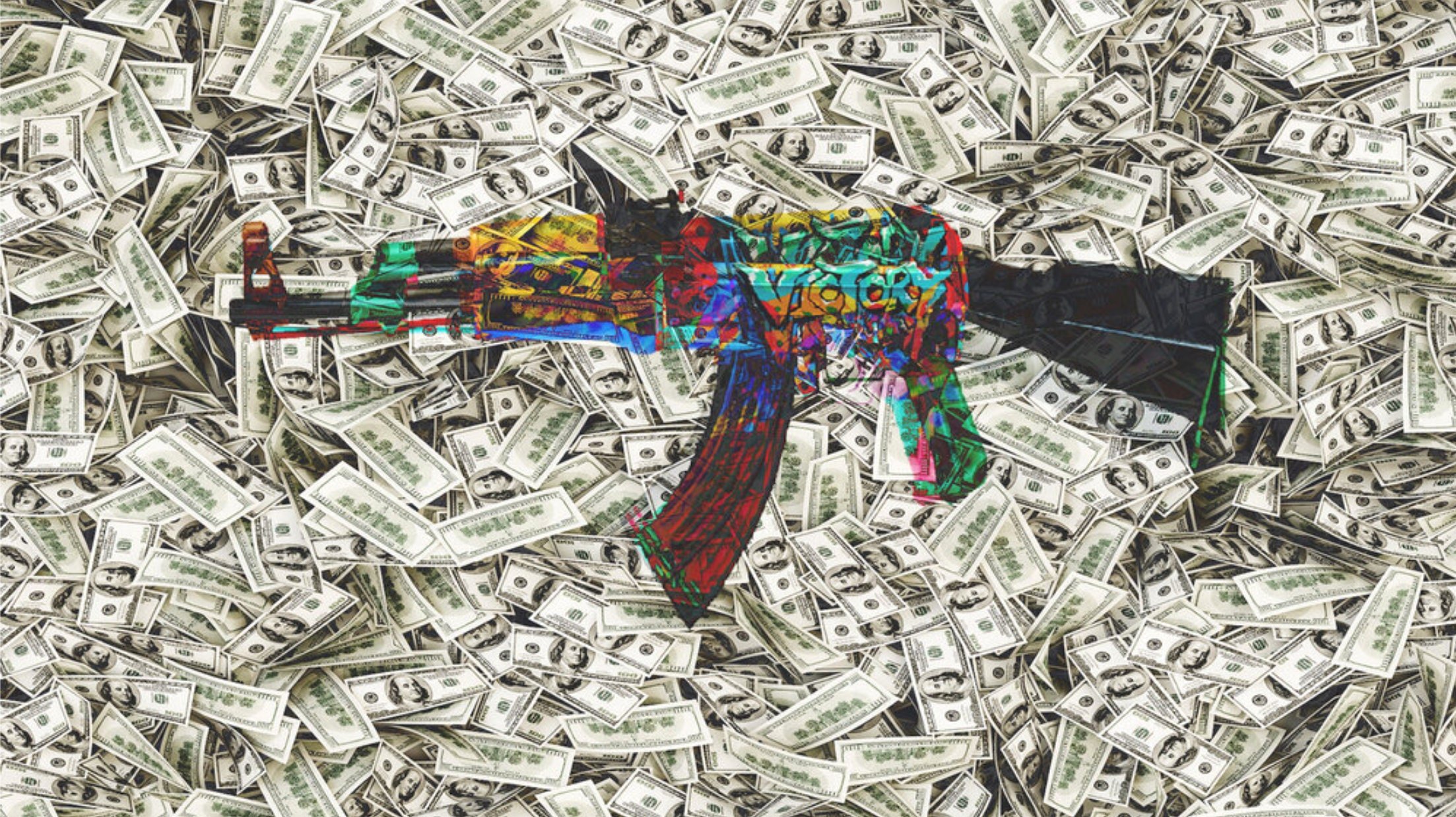 Victory Gun- Wall Art- Miami Art- Art Basil- Colt Walker Art- Money Art- Hip Hop Art