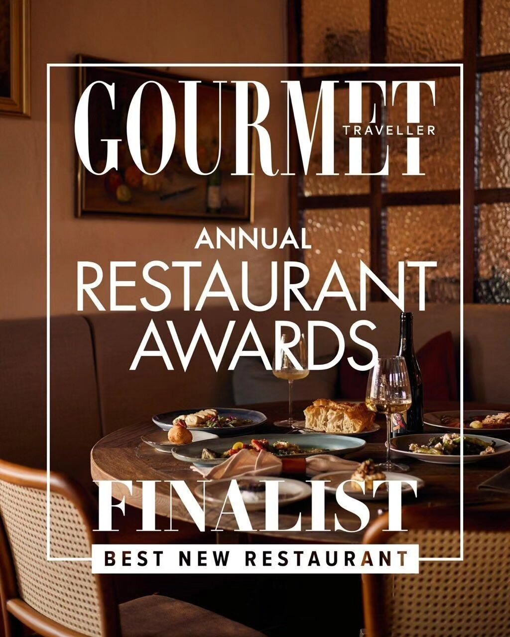 We are trilled to announce our nomination as finalists for Best New Restaurant at the annual @gourmettraveller Restaurant Awards.

This recognition is a statement to our commitment to providing you with exceptional dining experience and an honour to 