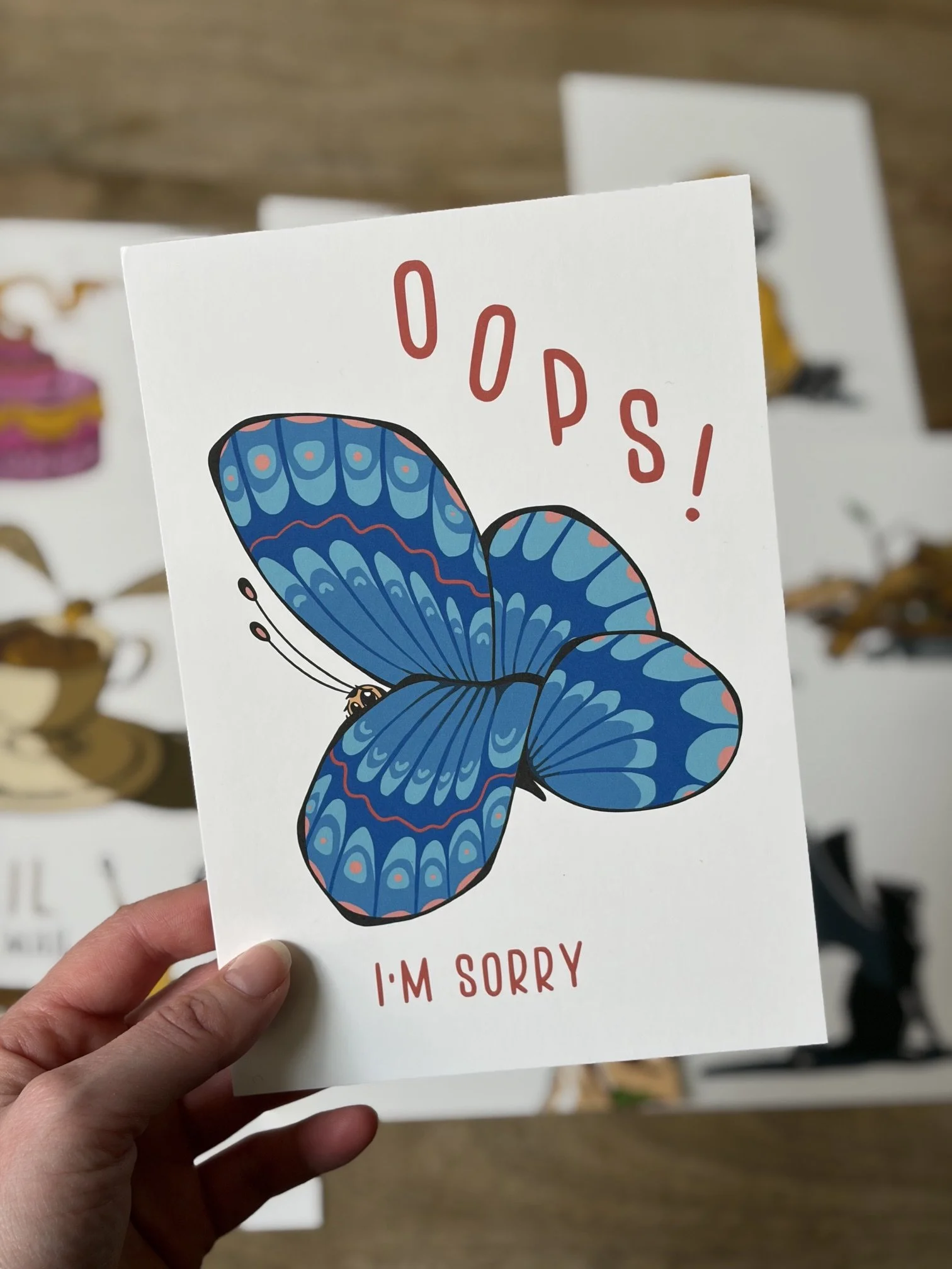 art print shy butterfly