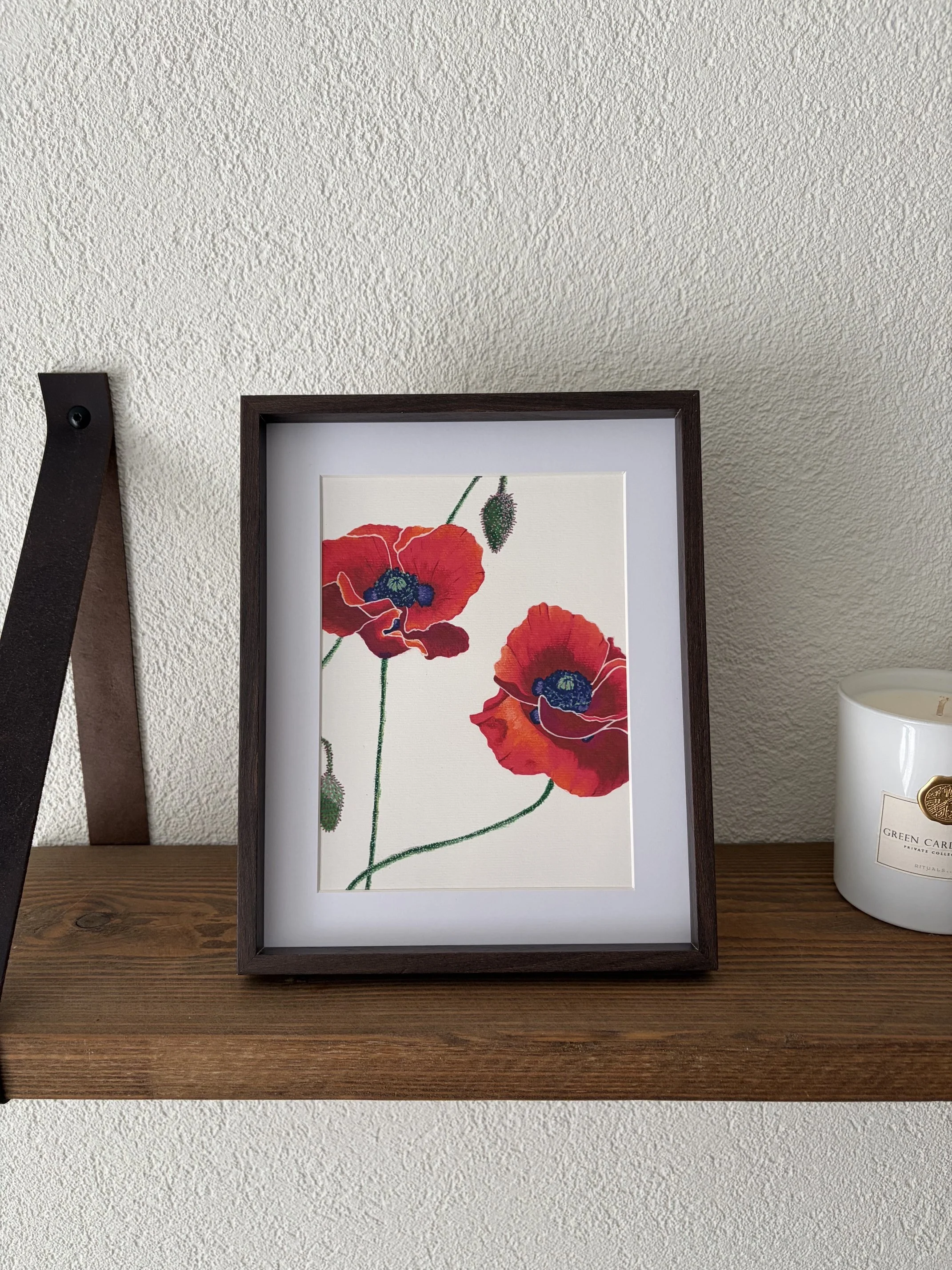 art print wildflowers poppies