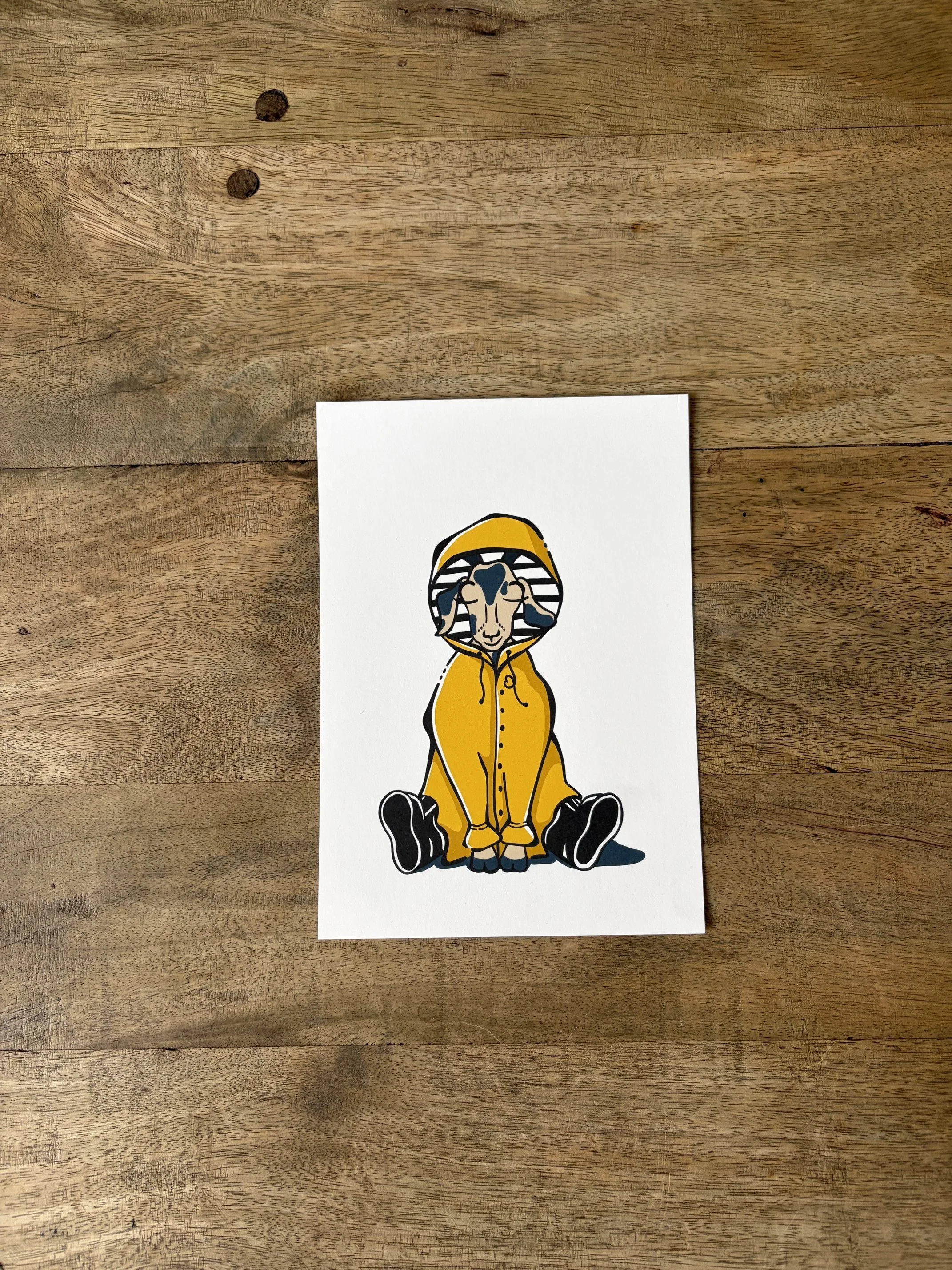 art print goat in a coat