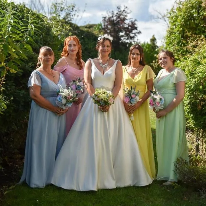 Our beautiful bride came to us for pastel colour bridesmaids and wow look how amazing everyone looks