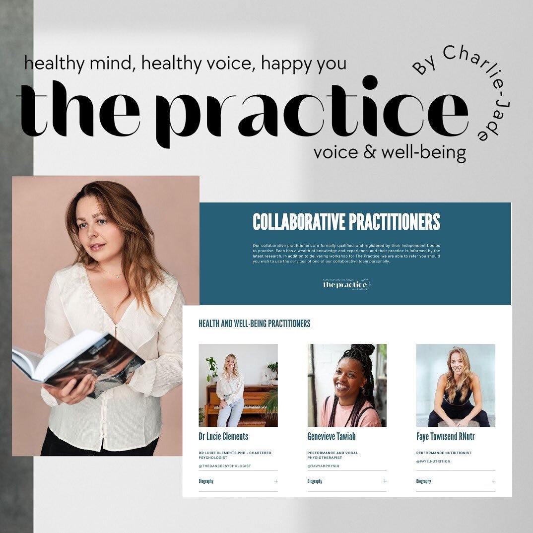 We are so proud to support and launch the new website for @thepracticebycharliejade - an evidence-based singers training and well-being space that focuses on how singers can do well, be well, feel well, and flourish over the long term. Check out the 