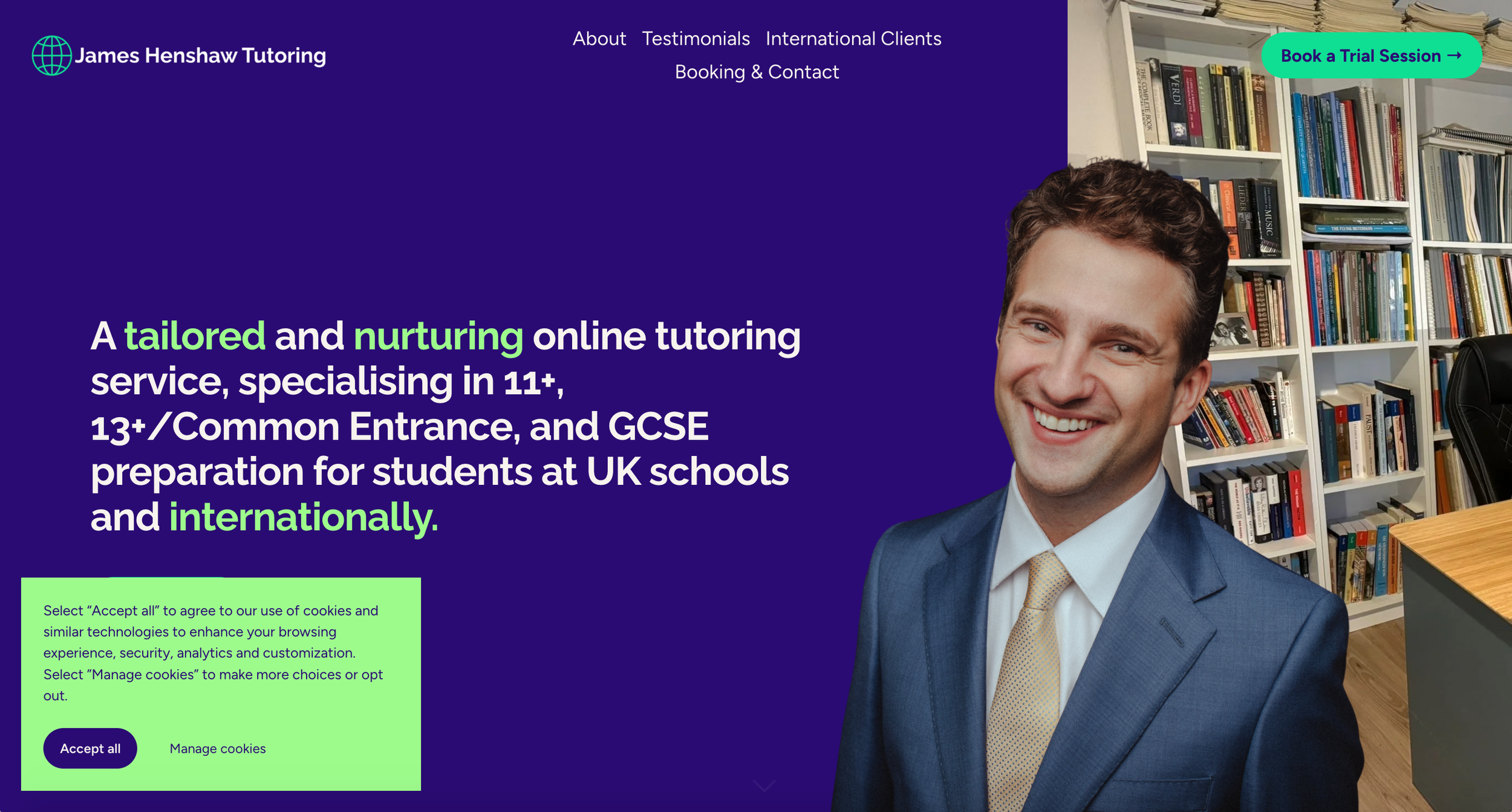 JAMES HENSHAW TUTORING 🌐  EDUCATION & OUTREACH 