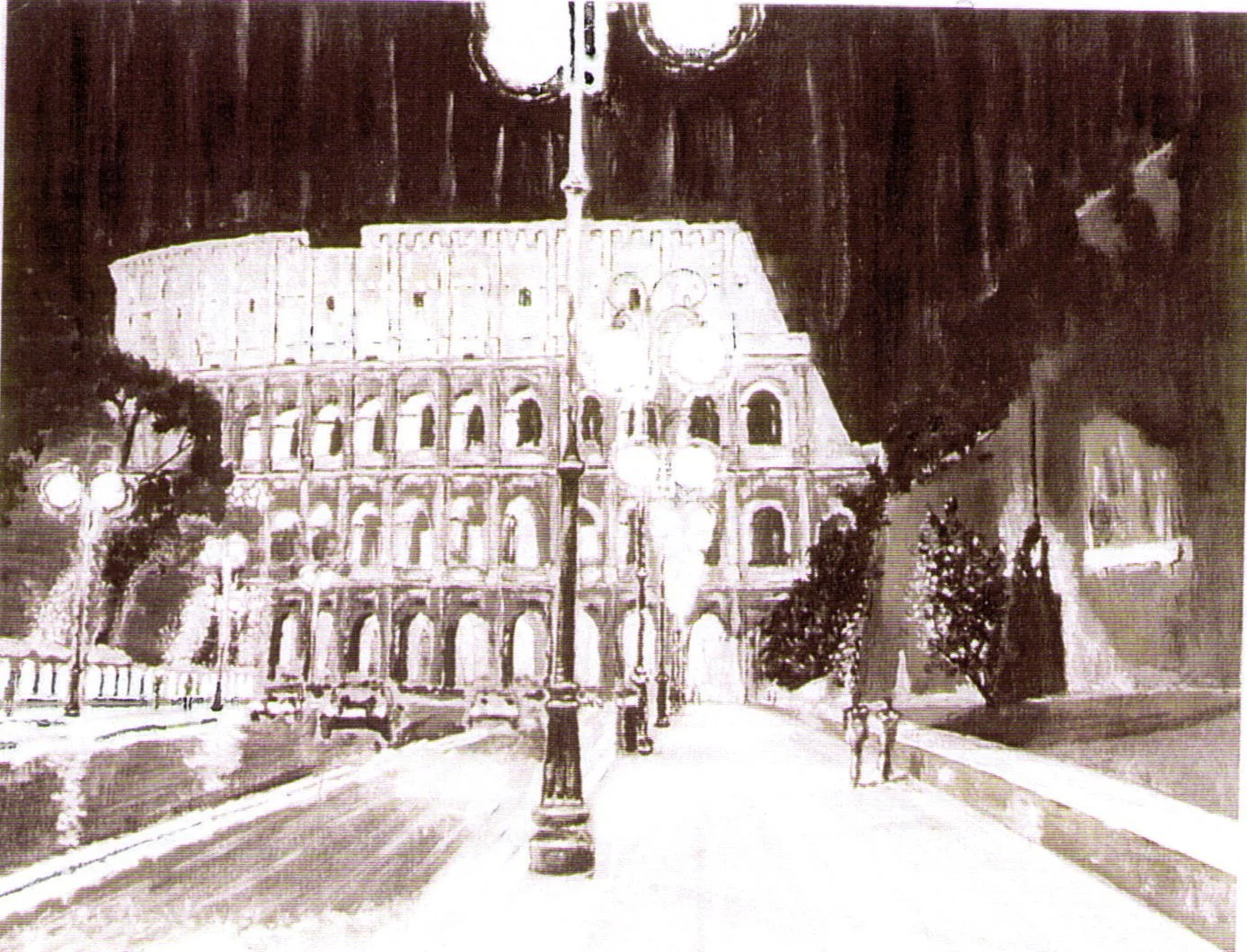 roma notte / acrylic on canvasboard