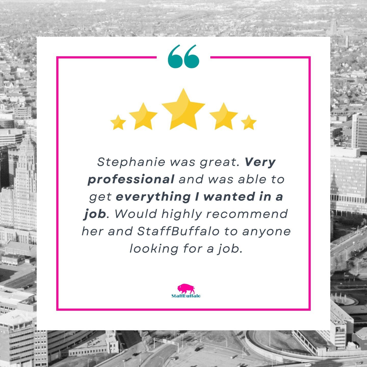 Congratulations to our Recruiting and Client Success Manager, @ste_hobbs on her 5-star review! ⭐️⭐️⭐️⭐️⭐️ We truly enjoy assisting candidates in achieving their career goals. 

Stephanie's commitment is evident in her ability to find the perfect matc