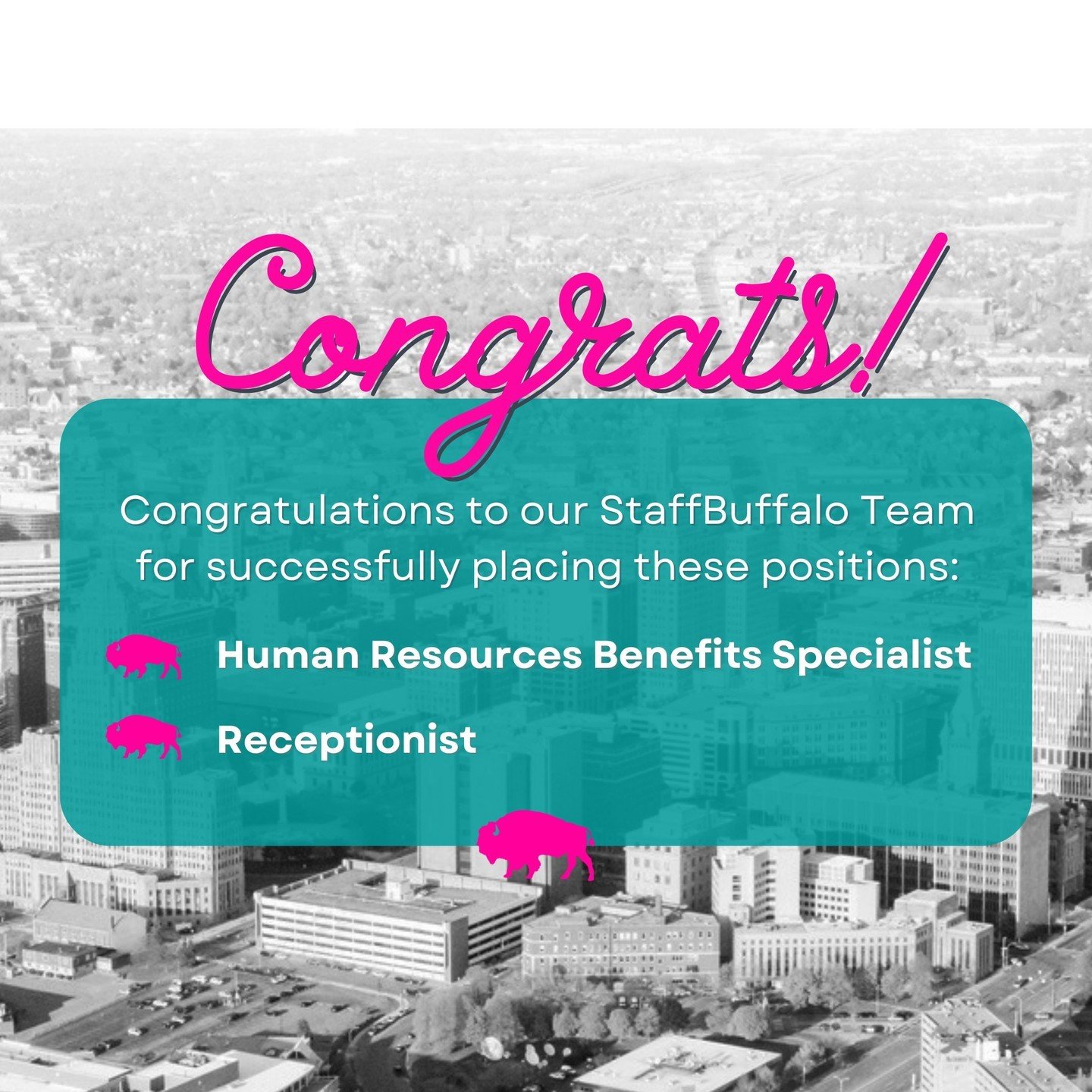 We want to congratulate our @staffbuffalo Recruiting team for their success in filling these positions recently! It is the start to a new beginning for the talented new hires, and we can't wait to see how their careers continue to flourish! We wish y