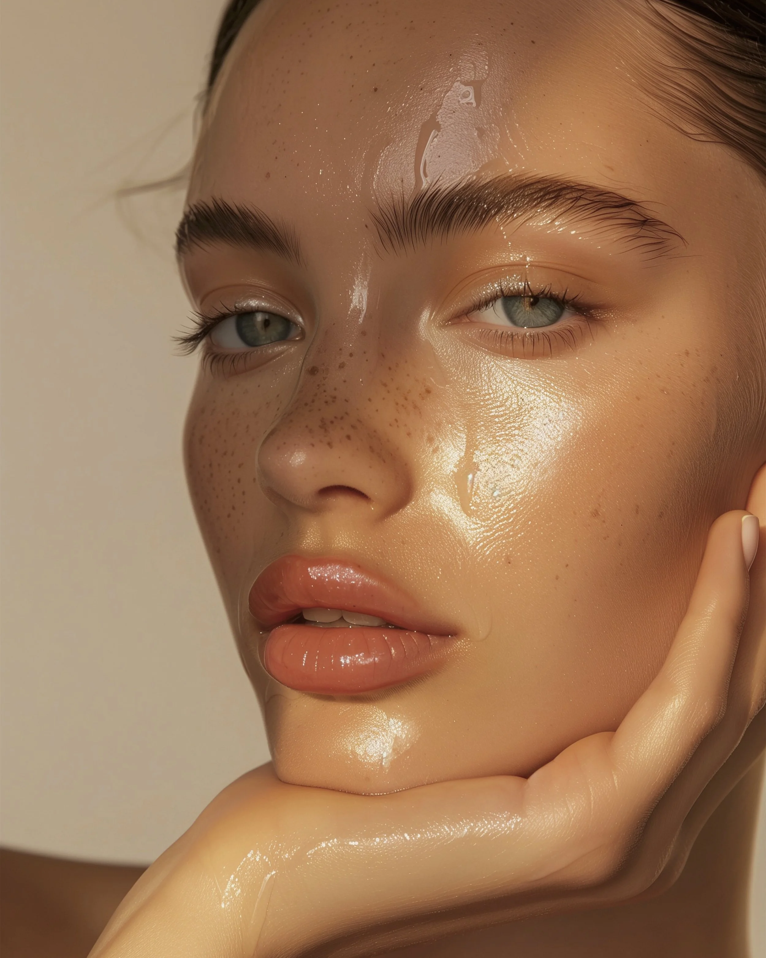 Close-up of a woman with glowing skin and defined lashes, showcasing the polished, natural beauty results from Flirt Custom Lash Studio’s affordable services in Toronto.