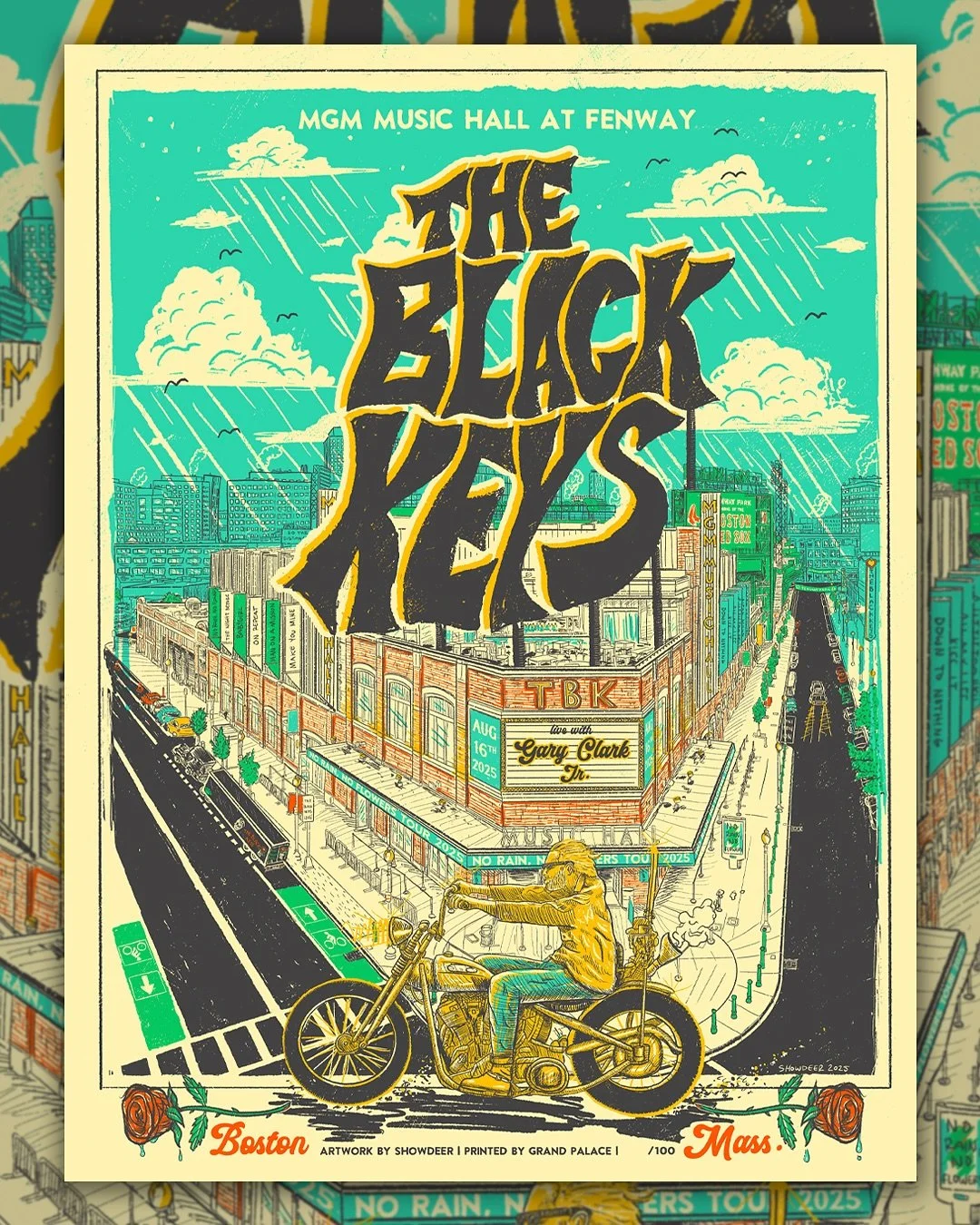 New poster for @theblackkeys tonight w/ @garyclarkjr @mgmmusichall at historic @fenwaypark in Boston! 😎⚾️🙌

So much fun and so stoked to make this poster at such an awesome venue at the historic Fenway Park! I wanted to showcase the Boston area ful