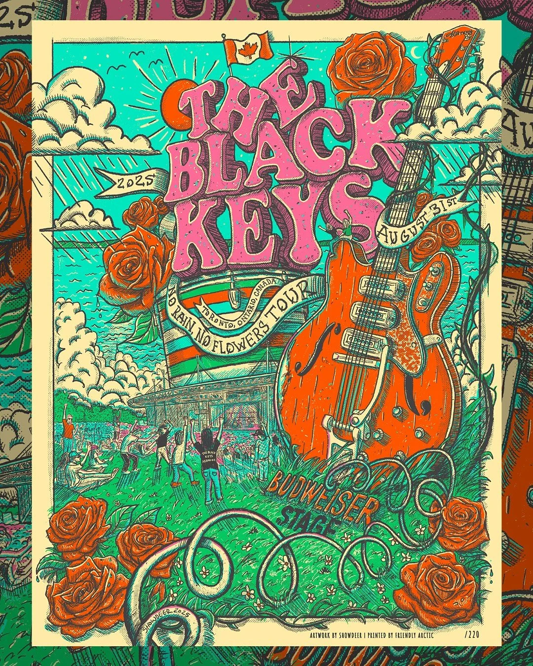 Poster for @theblackkeys tonight in Toronto w/ @garyclarkjr @budweiserstage! 😎🌹🇨🇦

Very fun drawing this one incorporating the awesome Budweiser Stage in Toronto! Felt like doing something fun with positive vibes for Canada! 

Pick one up at the 