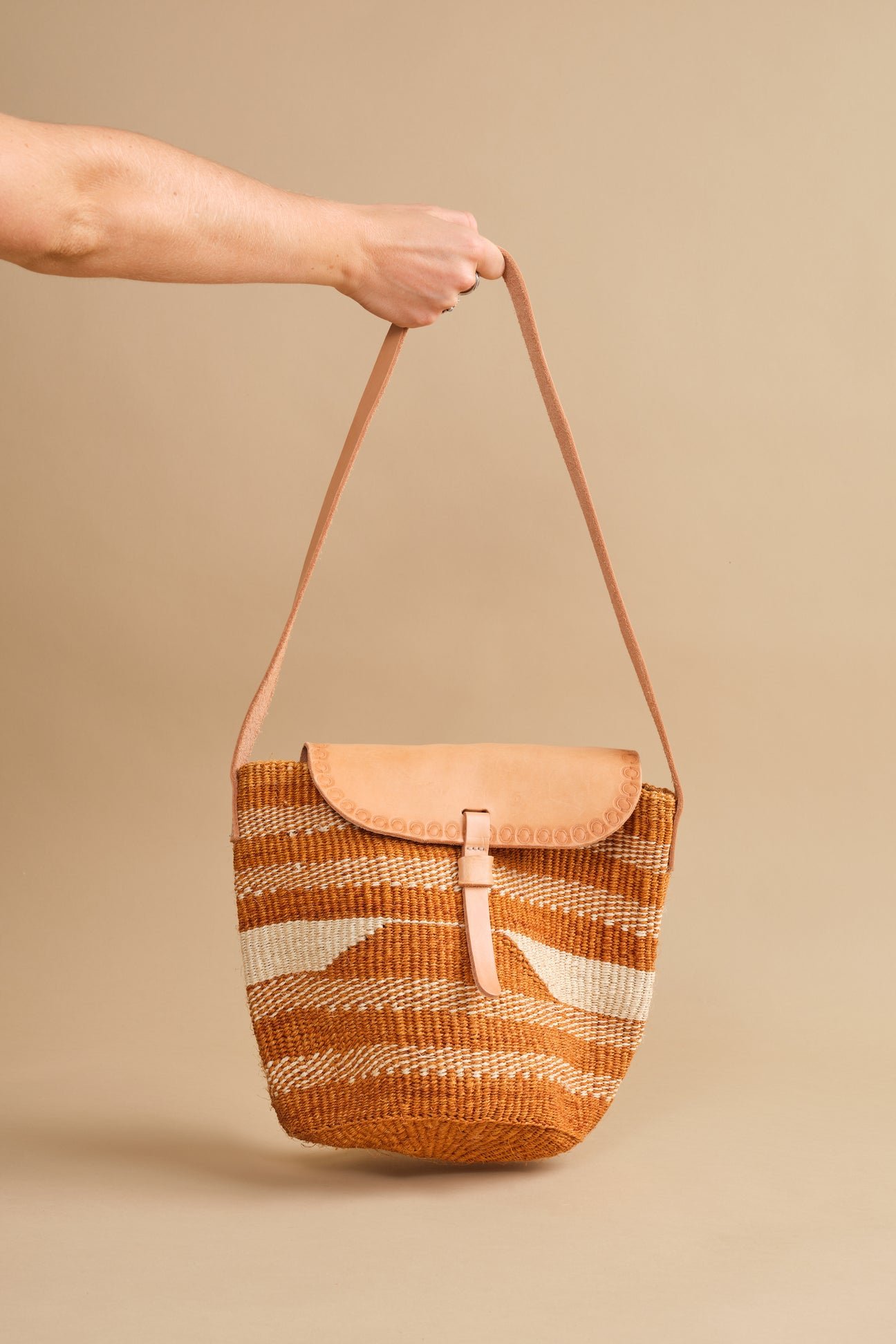 African Sisal bag, Woven Boho Leather bag Naruki