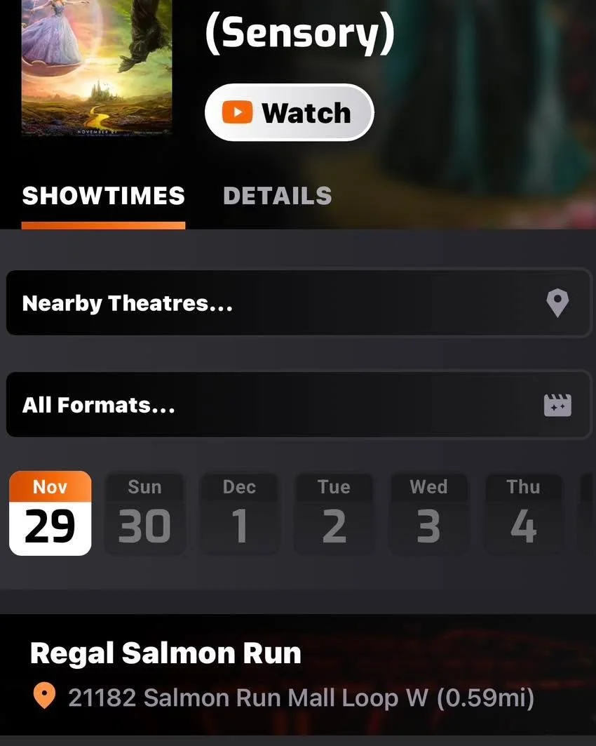 Fellow Wicked fans out there&hellip;.LOOK!

Sensory Friendly showing at regal at the mall!