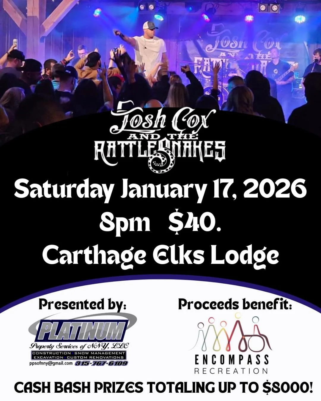 🎶🔥 STOP SCROLLING &mdash; THIS IS YOUR SIGN! 🔥🎶

🎟️ Have YOU grabbed your ticket yet?! Because this is not a night you want to hear about after it&rsquo;s over.

Josh Cox and the Rattle Snakes are bringing the heat to the stage on Saturday, Janu