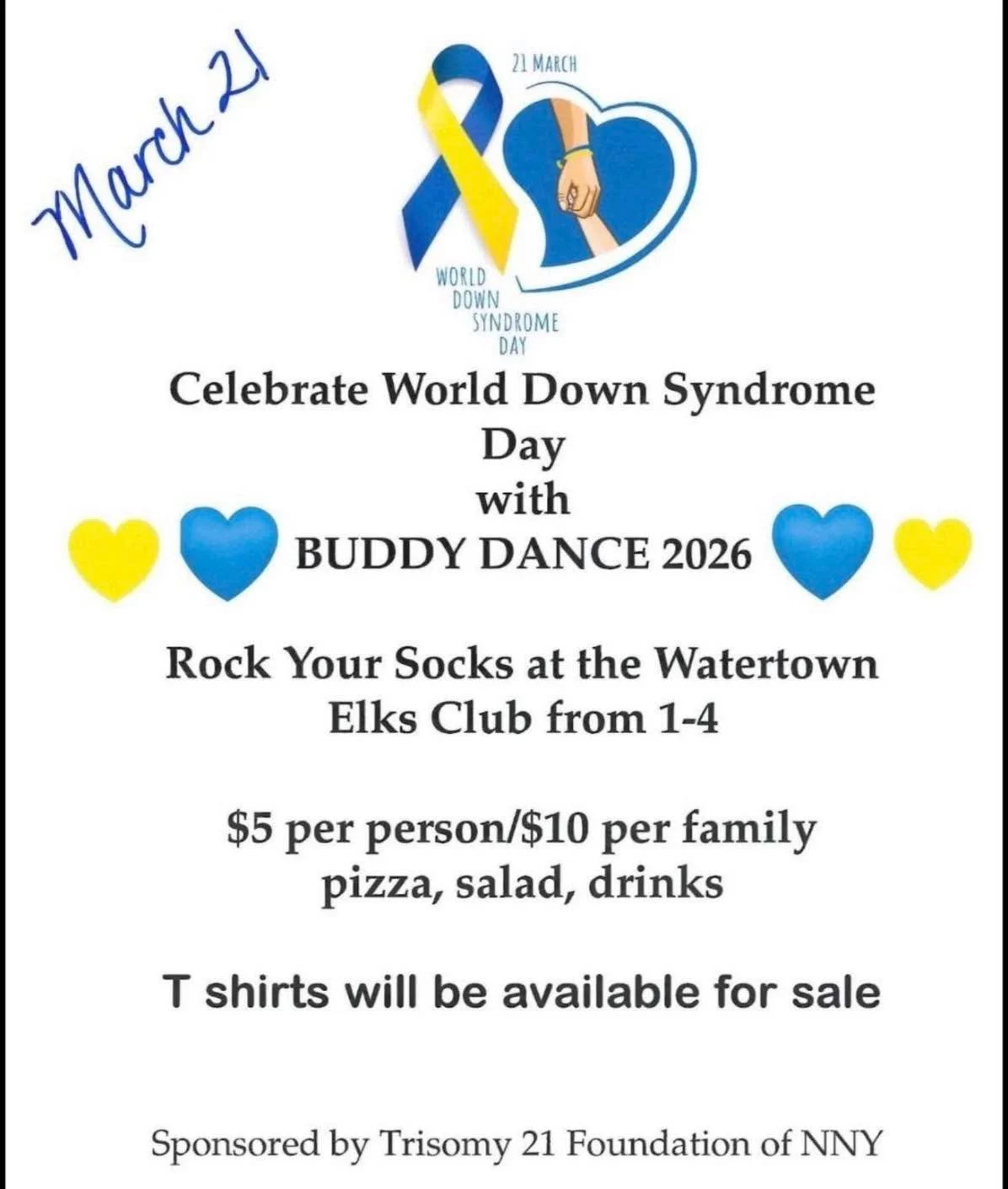 Our friends over at the Trisomy 21 Foundation of Northern NY asked us to share for those that are interested!!