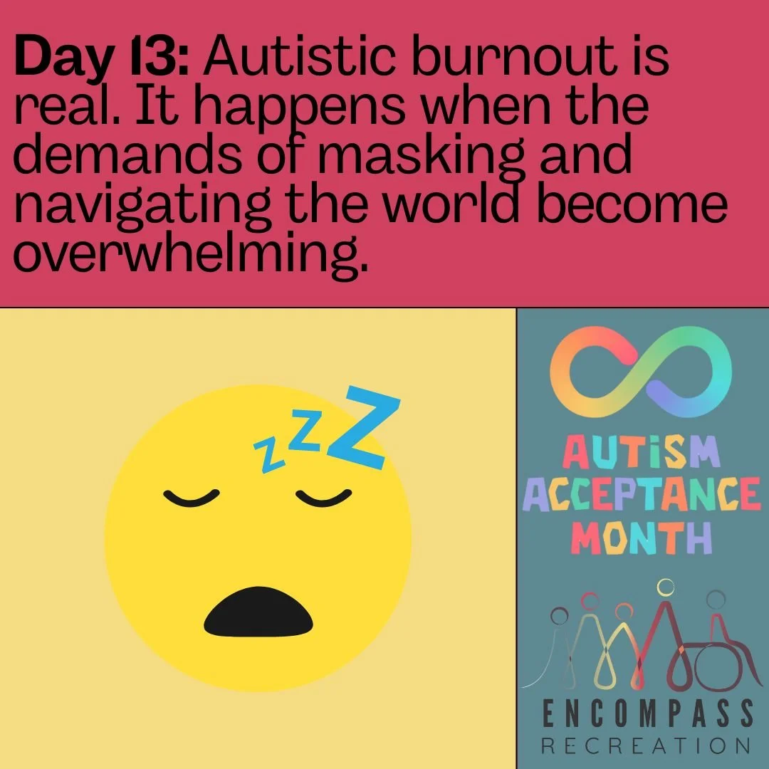 Day 13:

It's hard being what everyone else thinks we should be.

www.encompassrec.com 

#inclusion  #diversity #disability #ability #inclusionmatters #disabilityacceptance #autism  #specialneeds  #equity #downsyndrome #community  #accessibility  #au