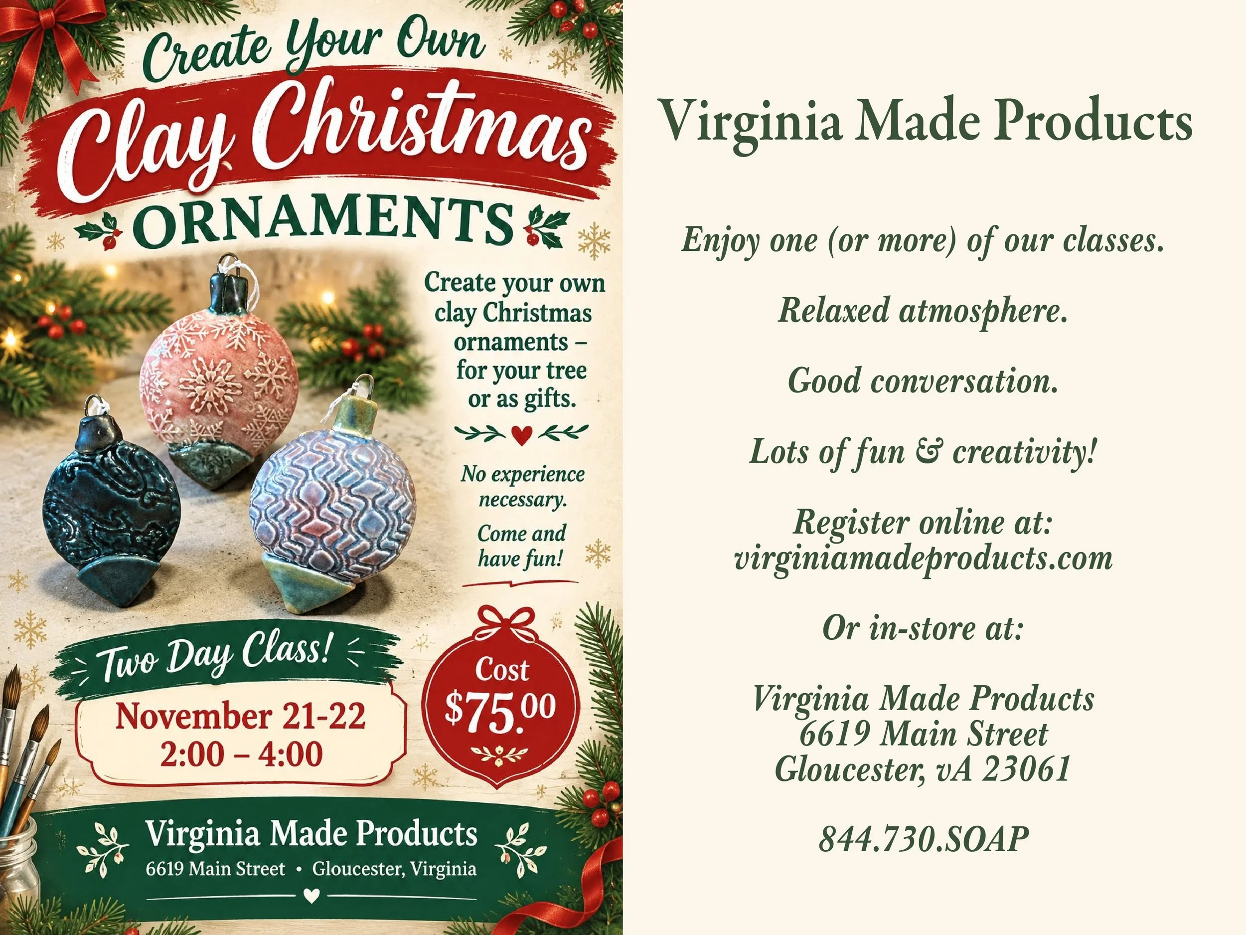 Clay Christmas Ornaments Class