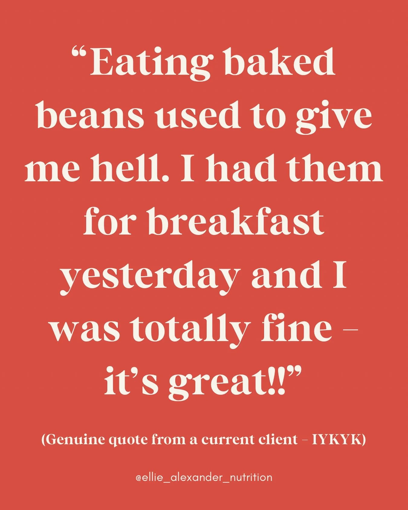 I had to share this brilliant testimonial from a client yesterday - iykyk 😂

But seriously, if you don&rsquo;t tolerate foods like baked beans, kidney beans, black beans, legumes and lentils very well - it&rsquo;s a sign that you have an imbalanced 