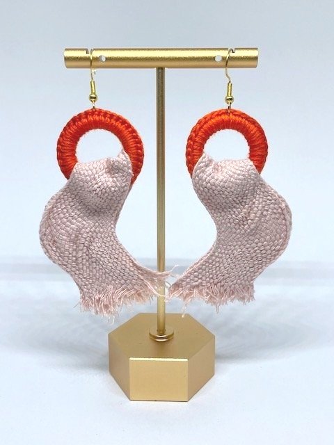 Orange & Pink Textile Earrings