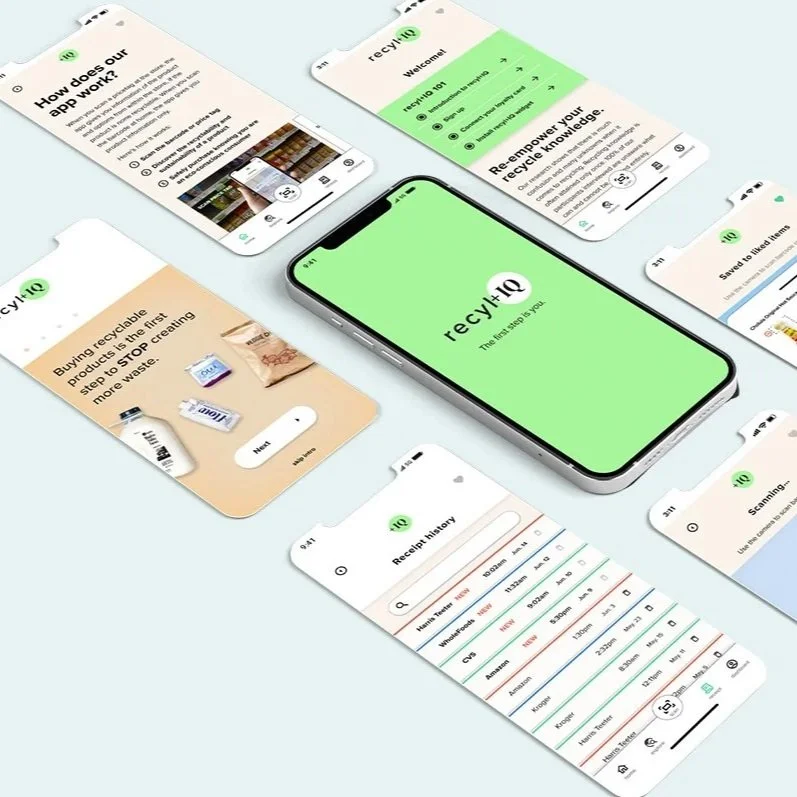 Recyl+IQ app panels design
