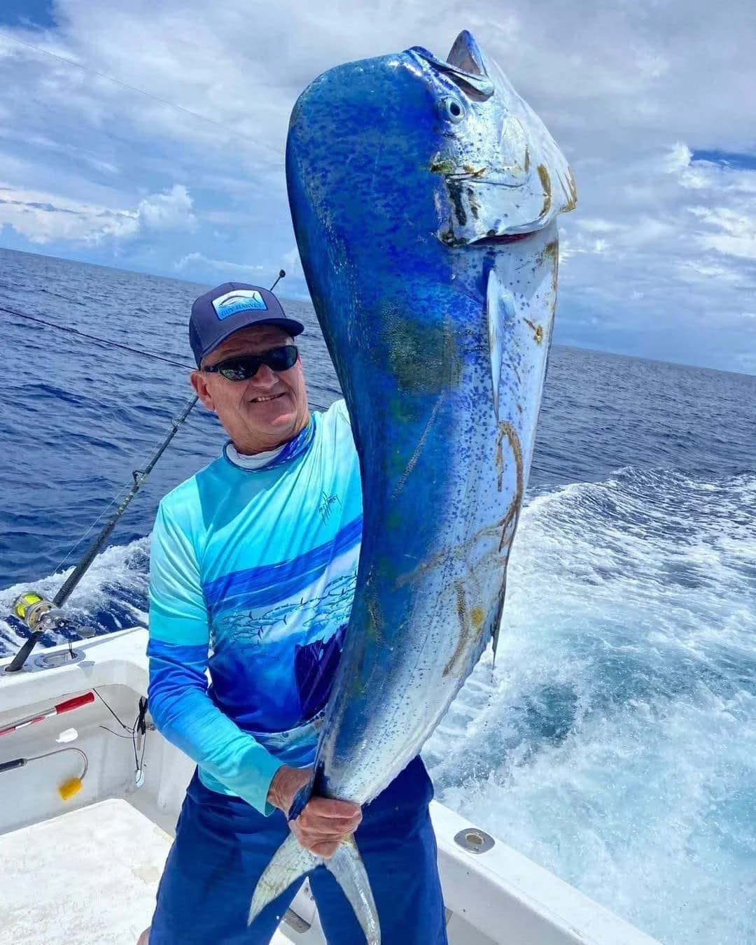 Guy Harvey catching bull Mahi Mahi on the Fish Tale 2 in Costa Rica