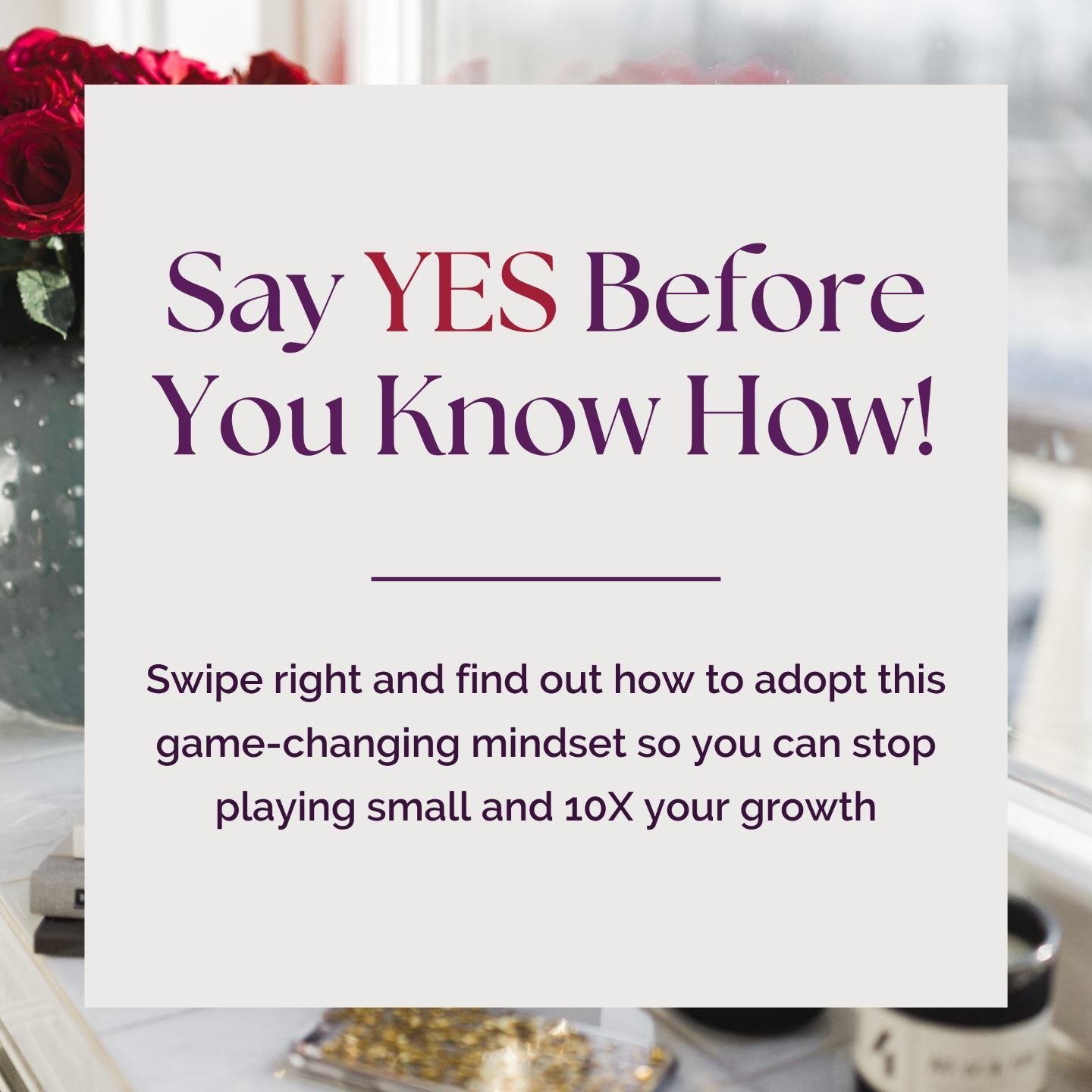 Want to know what kind of magic happens when you say 'Yes' before you're fully ready?

Save this post as a guide to embracing a mindset shift that has created massive opportunities and success for me over and over again. It's about overriding your br