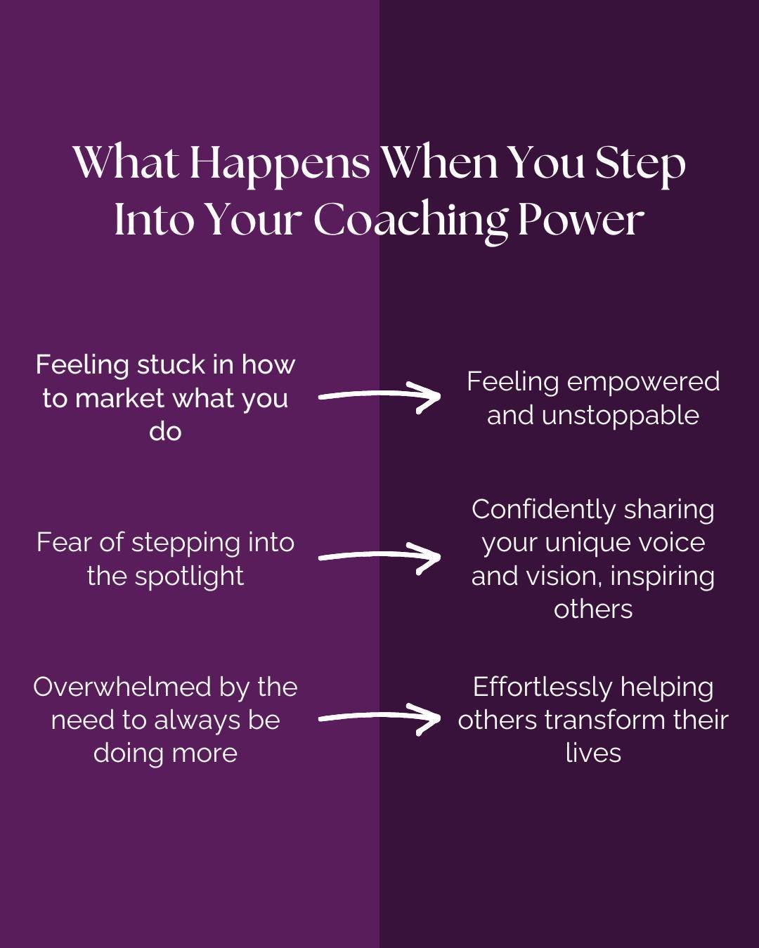 Wanna know how I've built my entire coaching business? By having confidence in my coaching and focusing on nothing other than my burning desire to help people.

All the marketing and messaging? I didn't know ANY of what I know now while I was making 