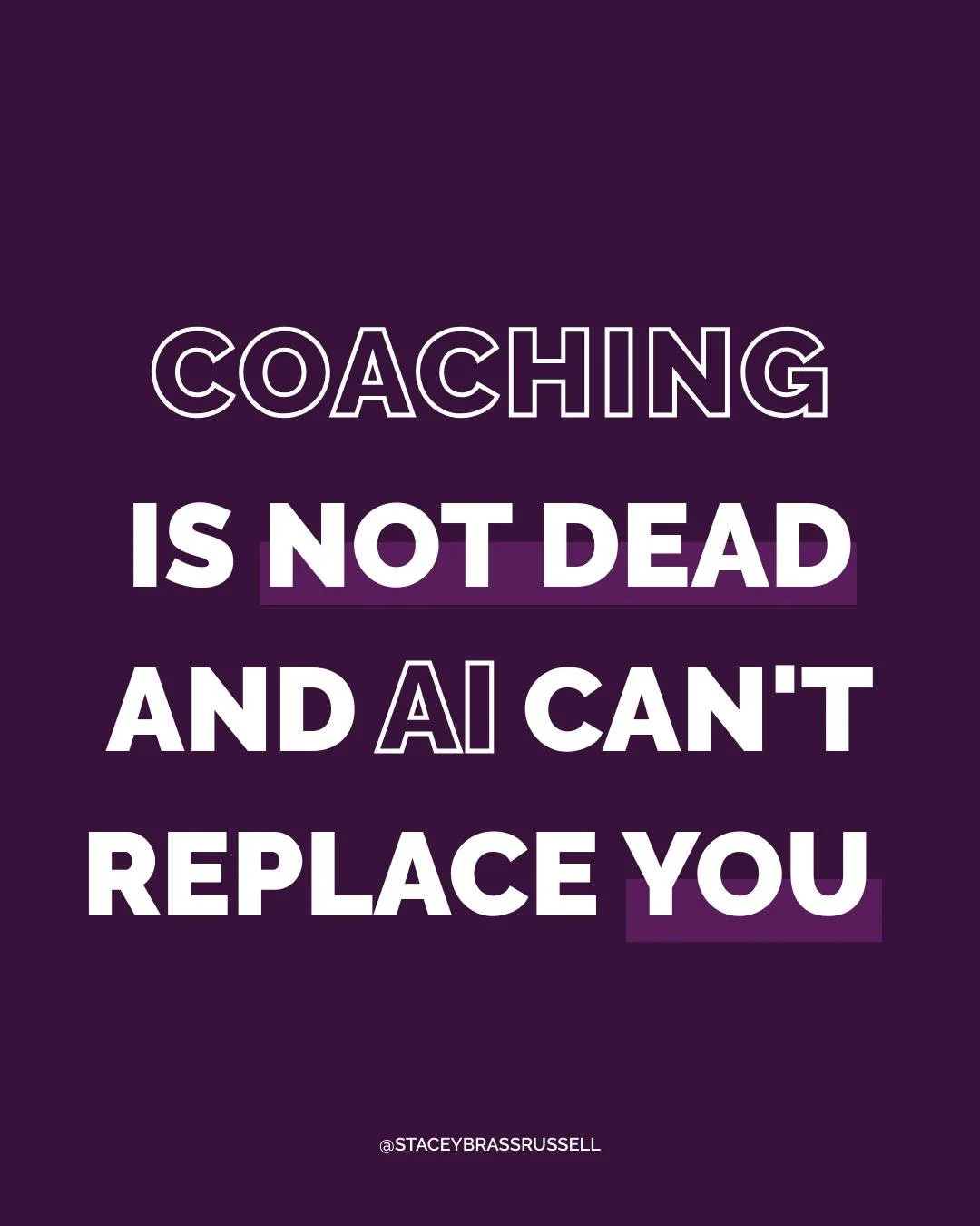 Let&rsquo;s get one thing straight:

👉 Coaching is NOT dead.
👉 AI can&rsquo;t replace YOU.

You may have heard that people are using AI as their coaches or therapists.

And that may be scaring you into thinking that no one is going to pay you for y