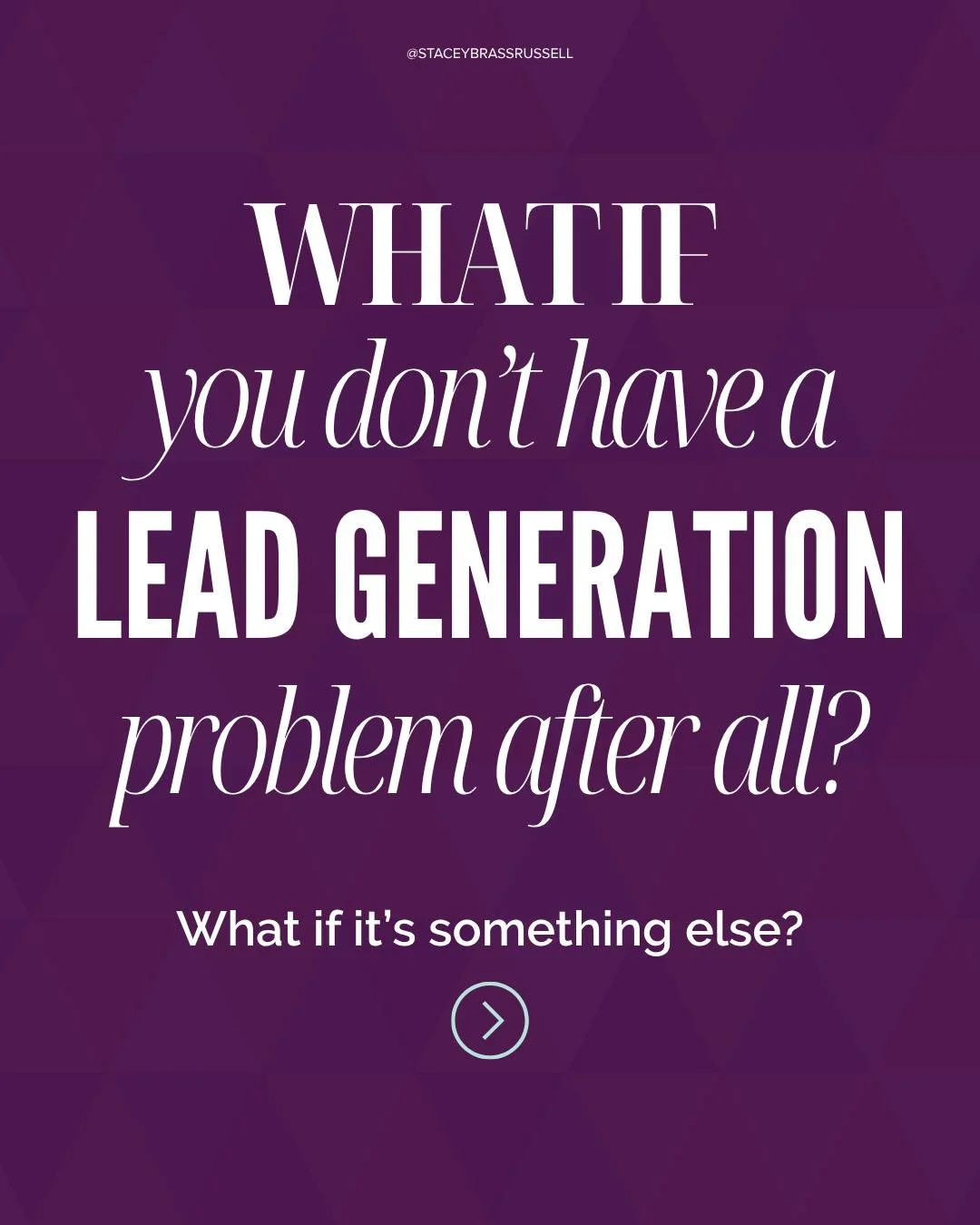 The thing most business owners get wrong when they're not signing enough clients? They go looking for more leads.

But what if that's not actually the problem?

Swipe to see what I think is really going on &mdash; and what to ask yourself before you 