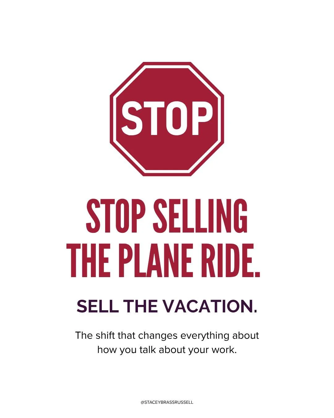 Quick question: when someone asks what you do &mdash; are you telling them about the plane ride? Or the vacation?

Because most coaches are accidentally selling the plane ride.

The modules. The sessions. The tools. The knowledge. What I call&hellip;