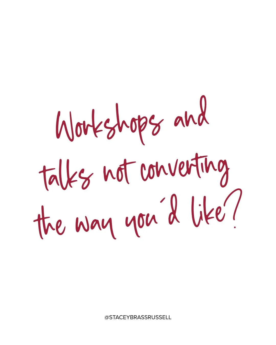 You're showing up. You're teaching. People are nodding, taking notes, telling you how amazing it was.

And then... not as many new clients as you&rsquo;d like. Or worse? Crickets..

Here's what I want you to know: it's probably not your content. I be