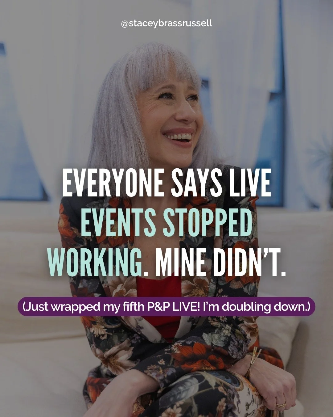 Did you know my very first Passionate &amp; Prosperous LIVE! had 23 people in the room?

(Plus a bunch more joining virtually, because it was right after the pandemic and we were all still figuring out the whole &ldquo;being together again&rdquo; thi