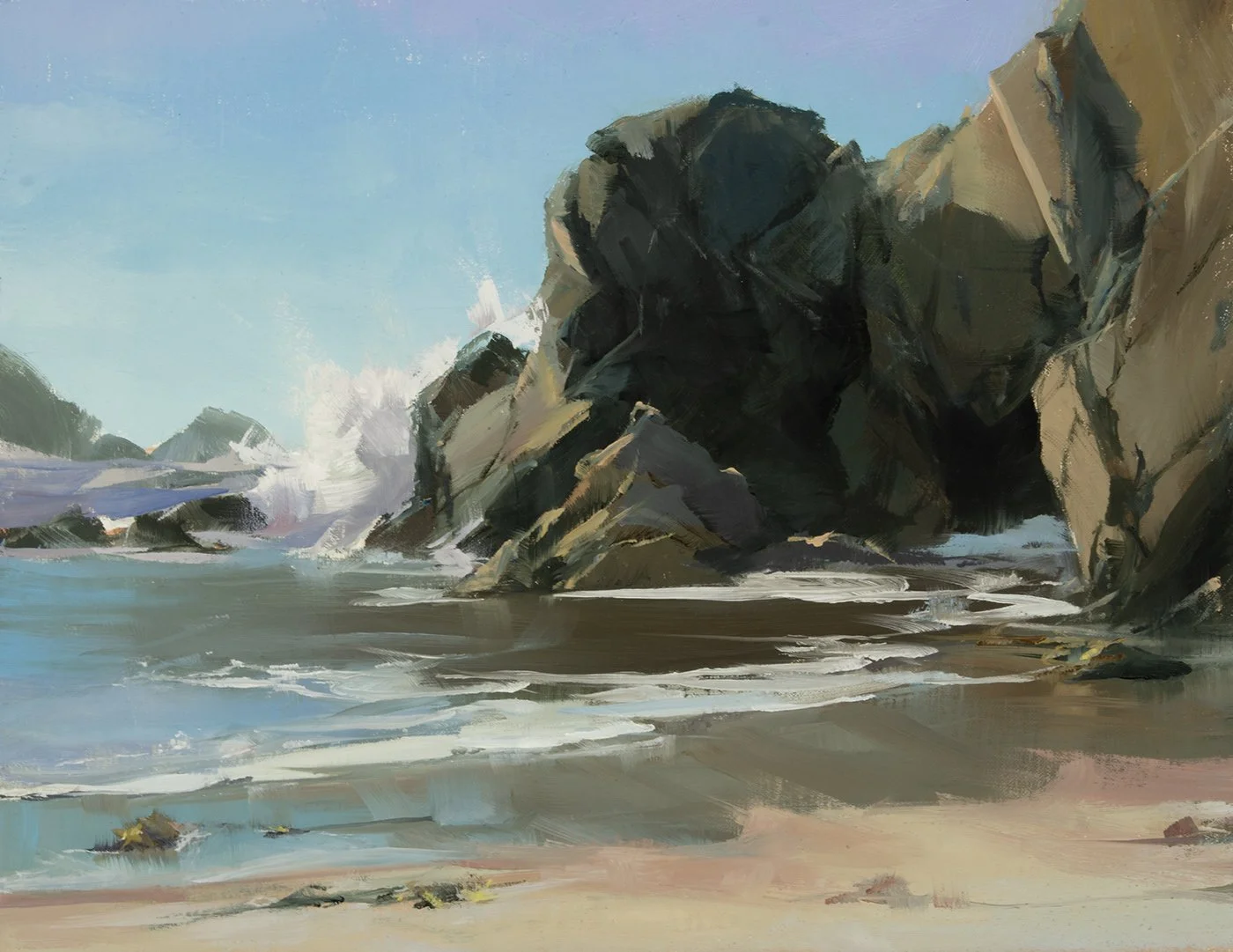 11 x 14 inches : Morning Waves And Tide At Pfeiffer Beach