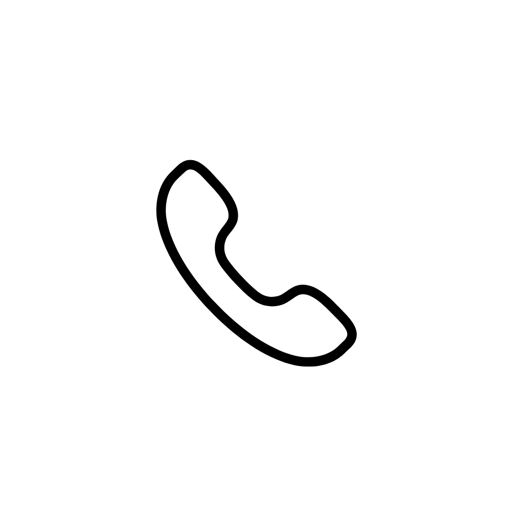 Minimalist icon of a telephone handset.