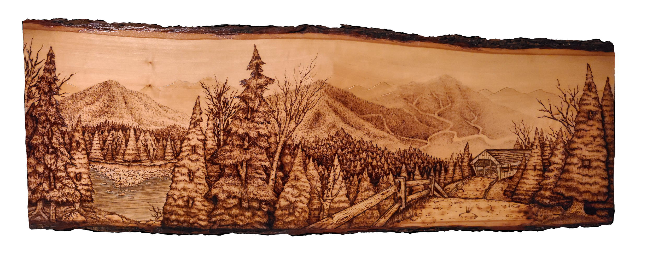 Home | 13x36 | Pyrography on Basswood