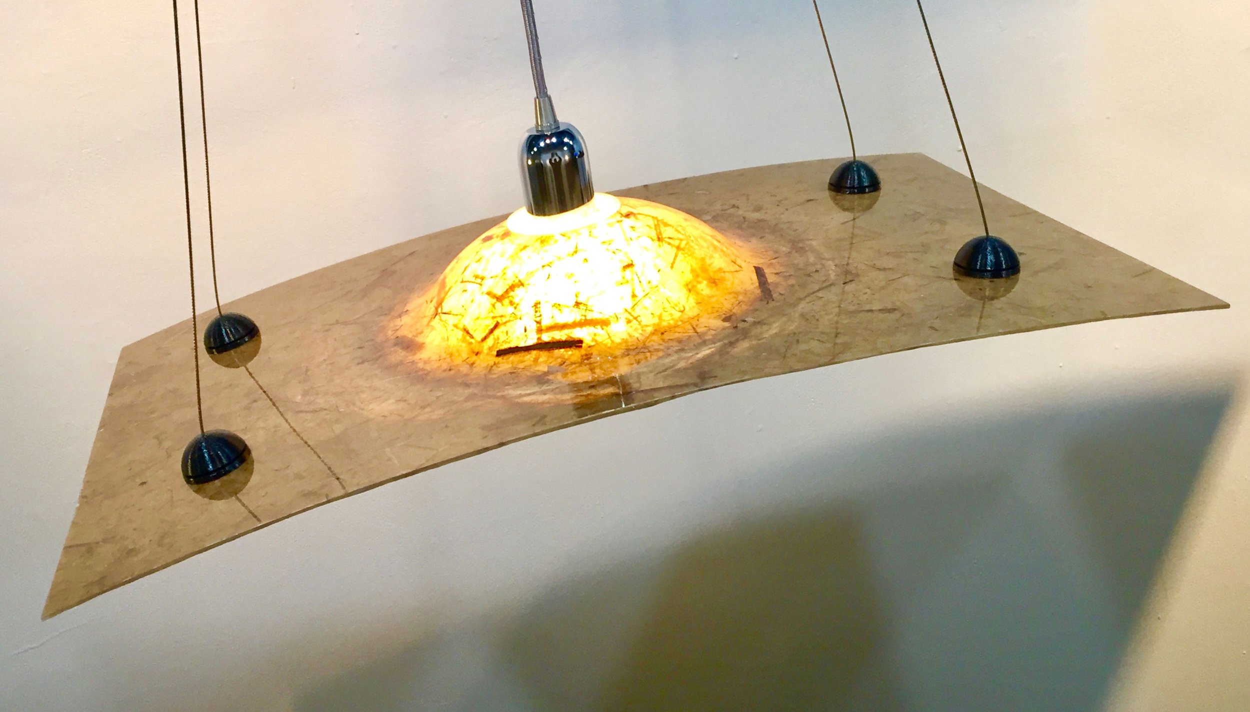 light made with kozo papers side view