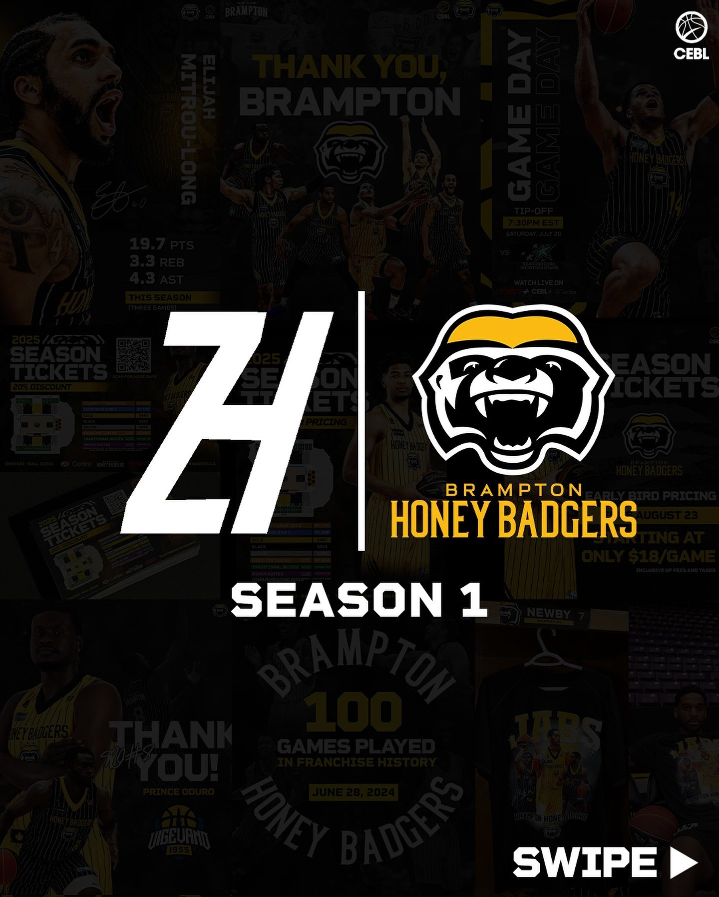 Season 1 with the Brampton Honey Badgers is officially in the books! Here&rsquo;s a quick look back at some of my favorite graphics from the season 🍯🦡

#WeAreBrampton