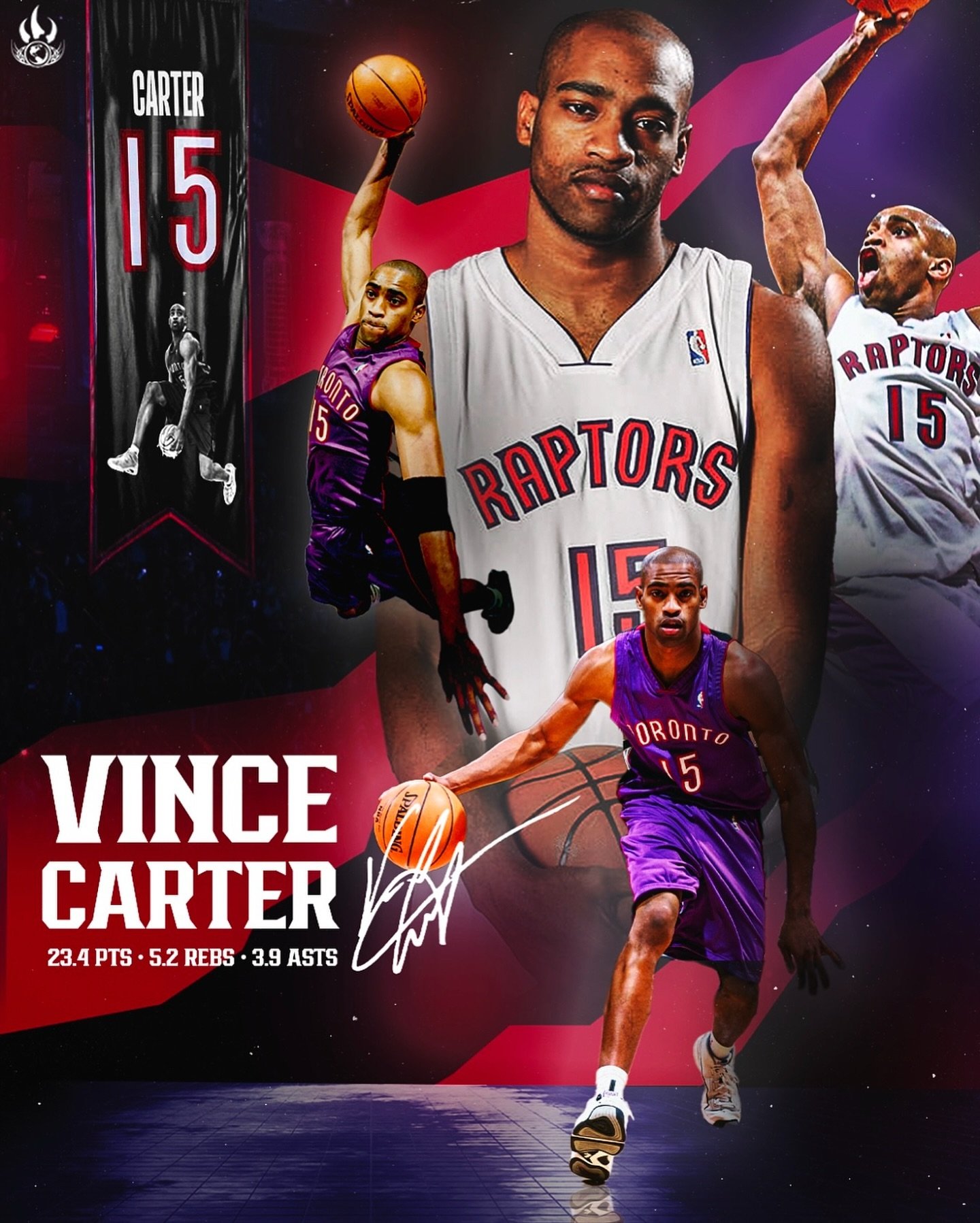 Repost of a graphic designed for Raptors Republic a few weeks ago, Congrats @mrvincecarter15 🔥 🔥 

#WeTheNorth #FifteenForever