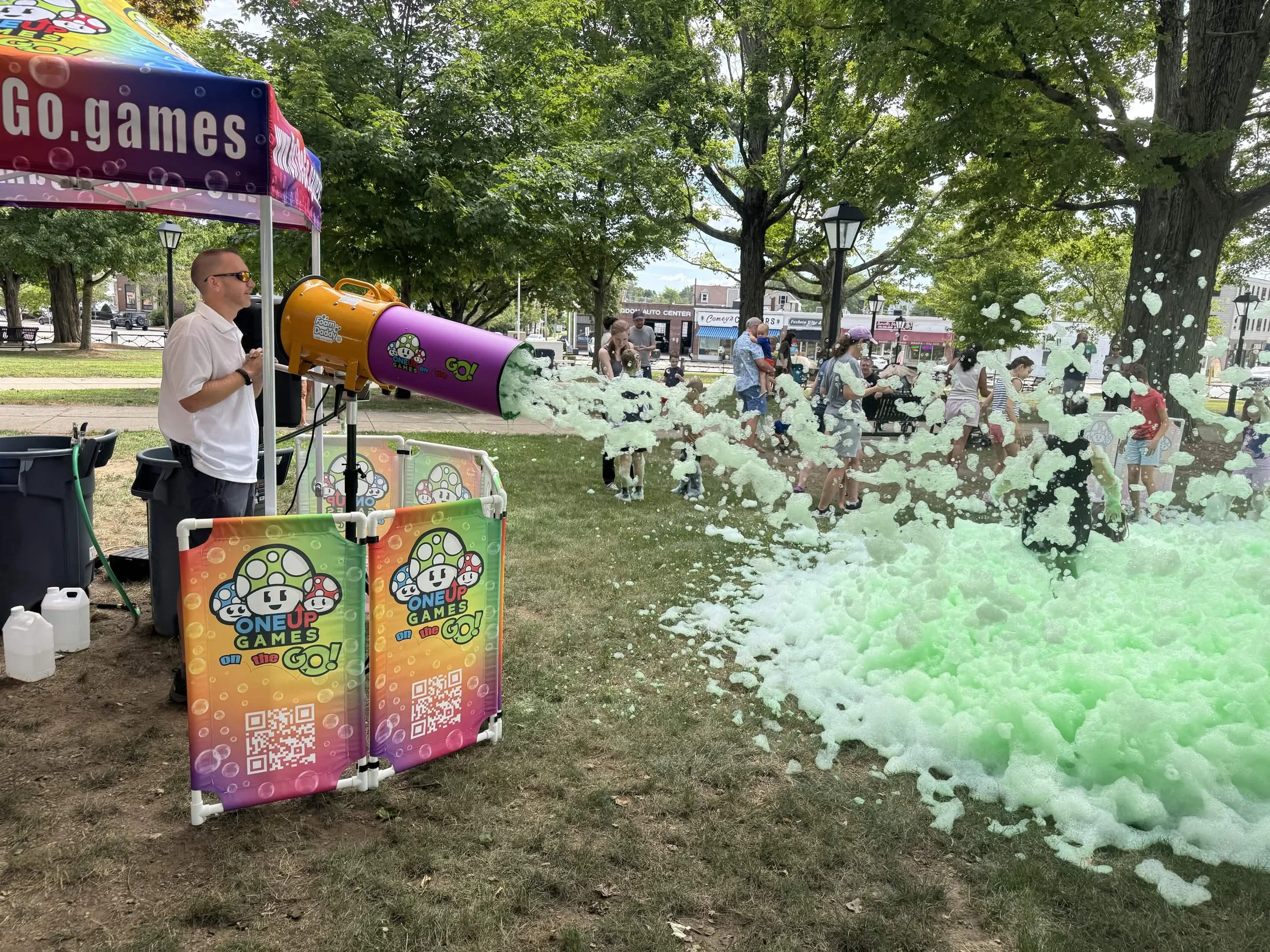 One Up Foam Parties!  Foam can come in colors, including glow!
