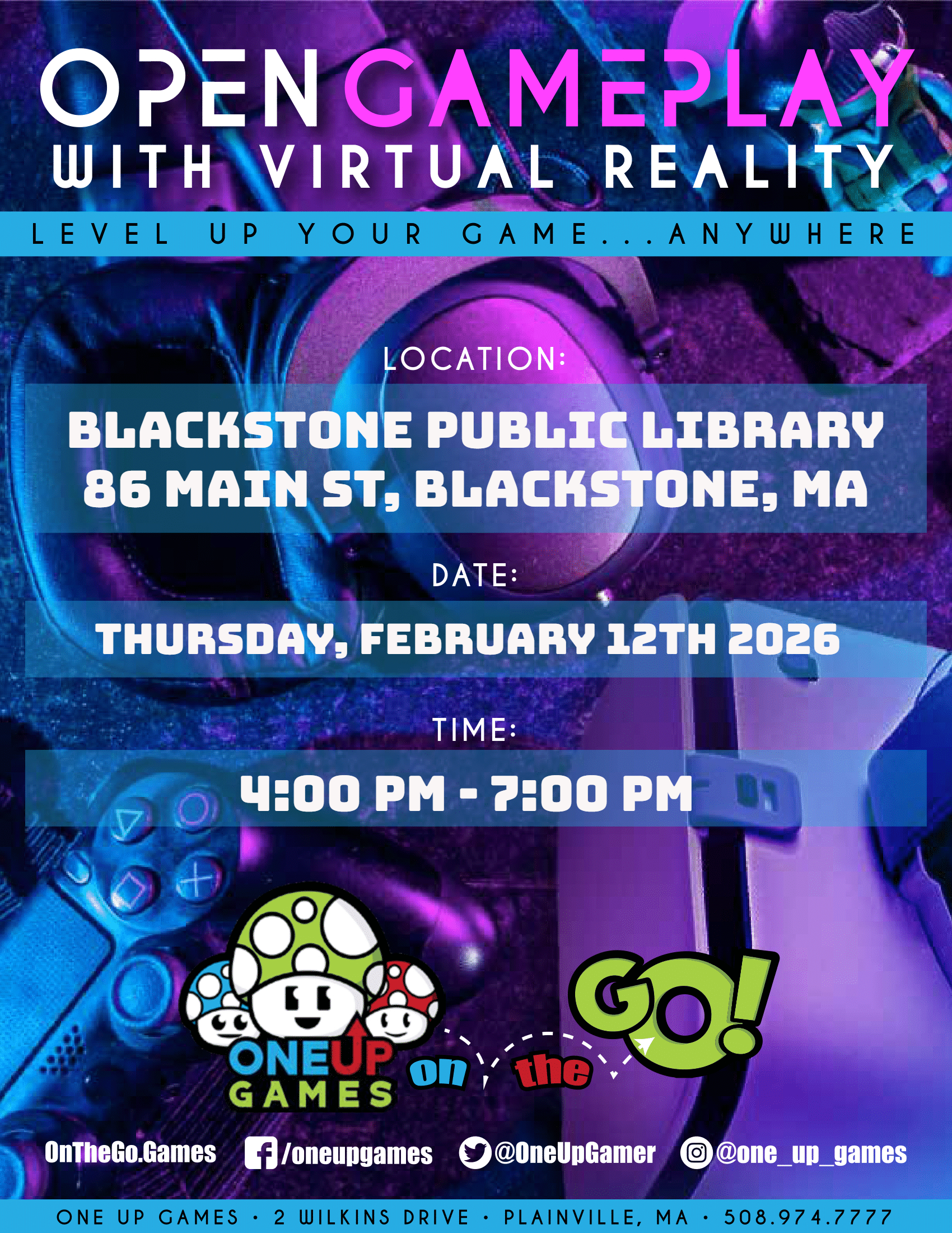 Blackstone Public Library - Gamer's Arcade with VR