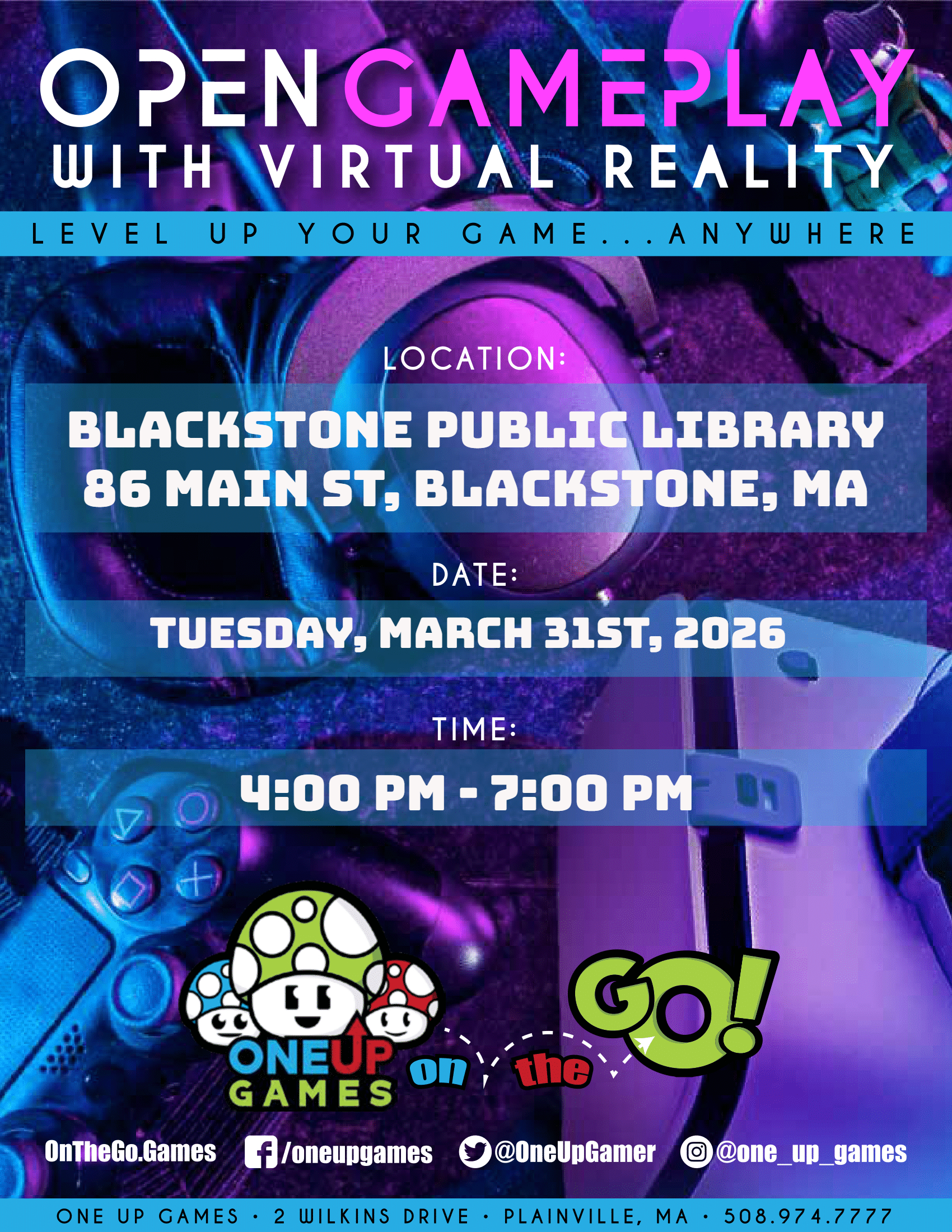 Blackstone Public Library - Gamer's Arcade with VR