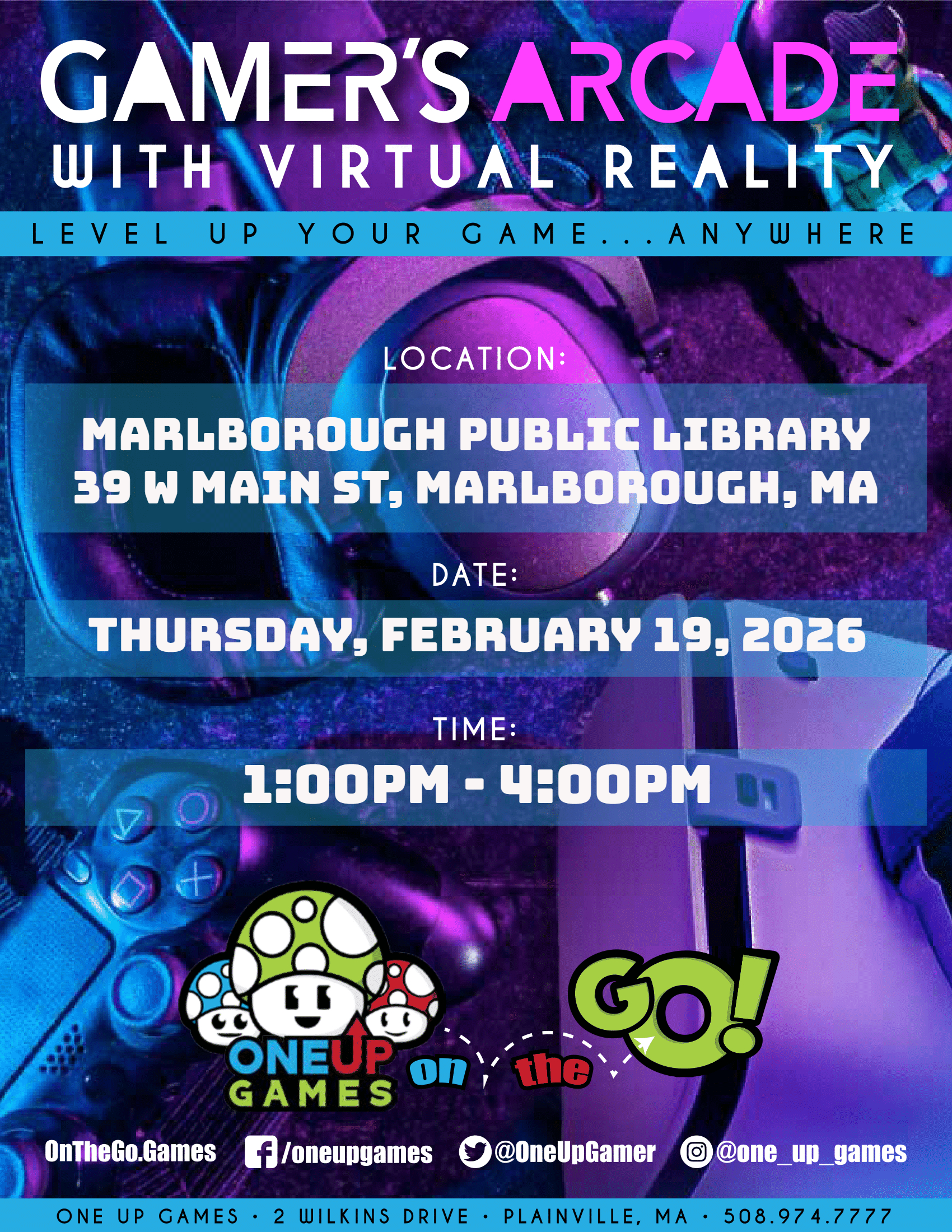 Marlborough Public Library - Gamer's Arcade with VR