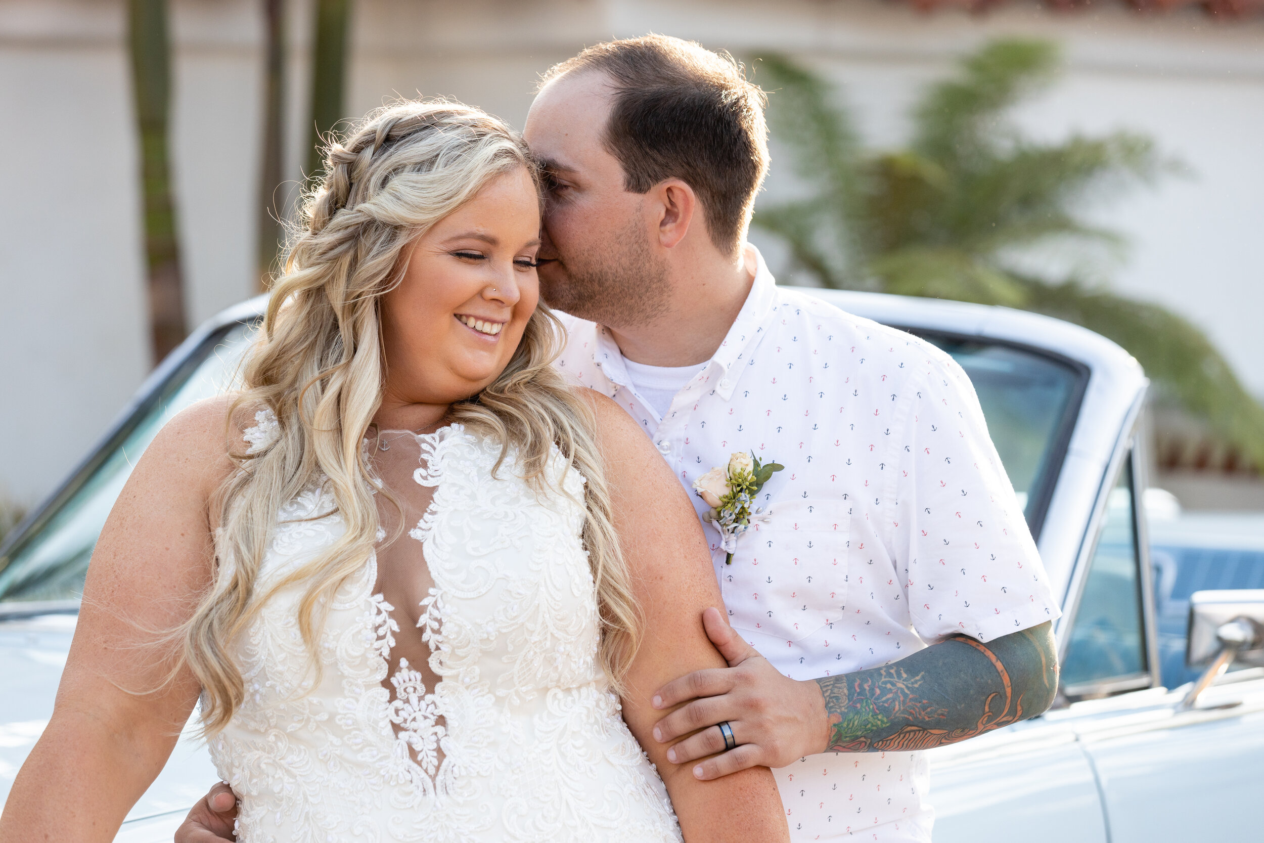 Classic Car Wedding Photo