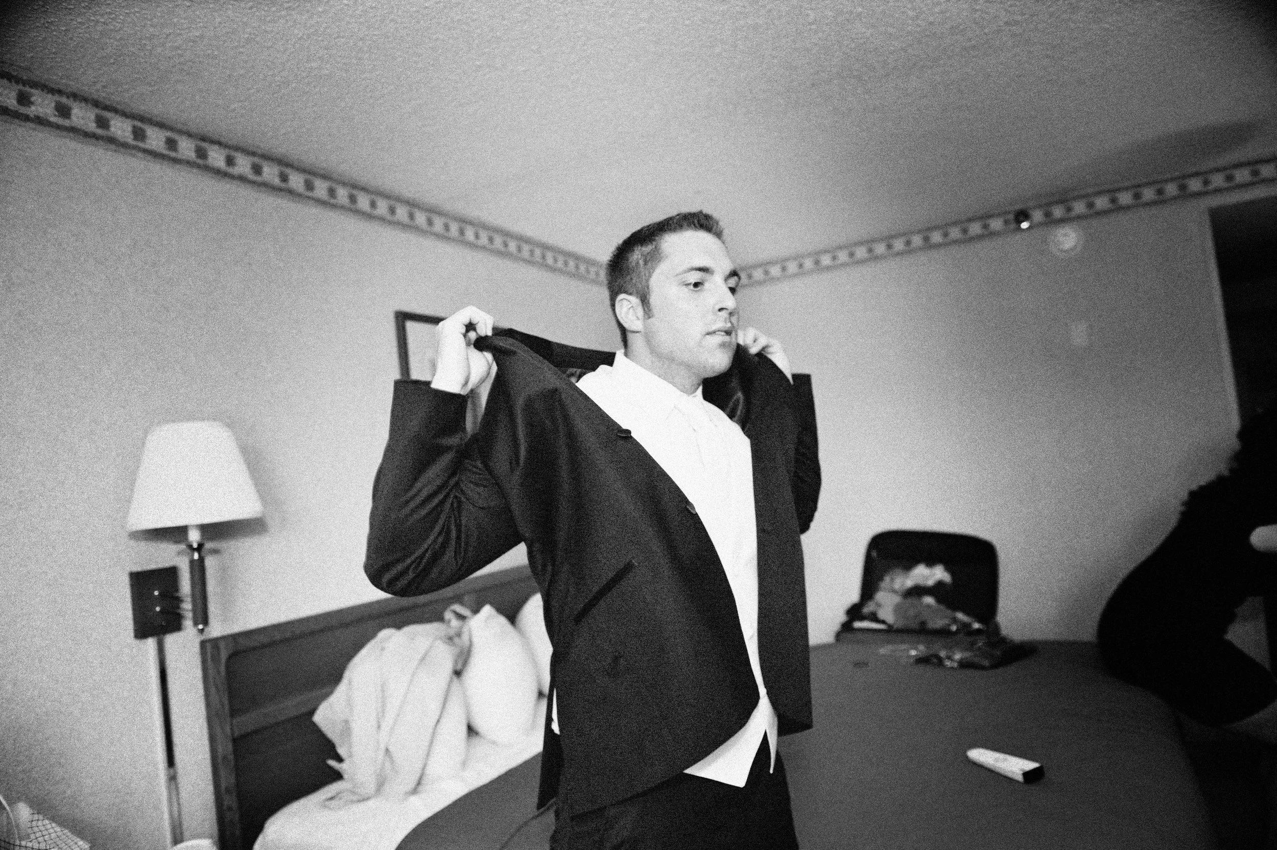 Groom Getting ready in Malibu