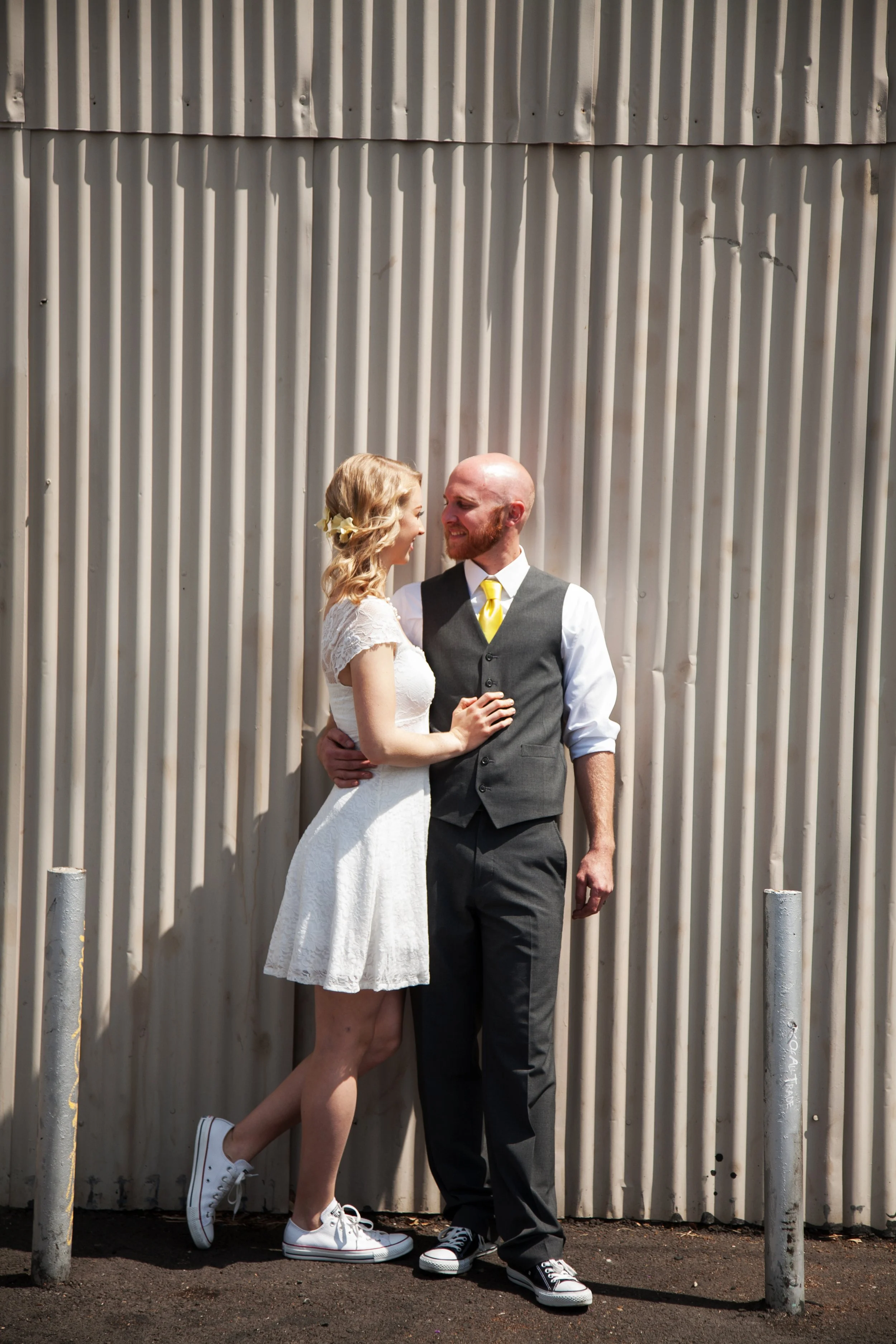 Bride and groom celebrating their wedding day in Orange County, California