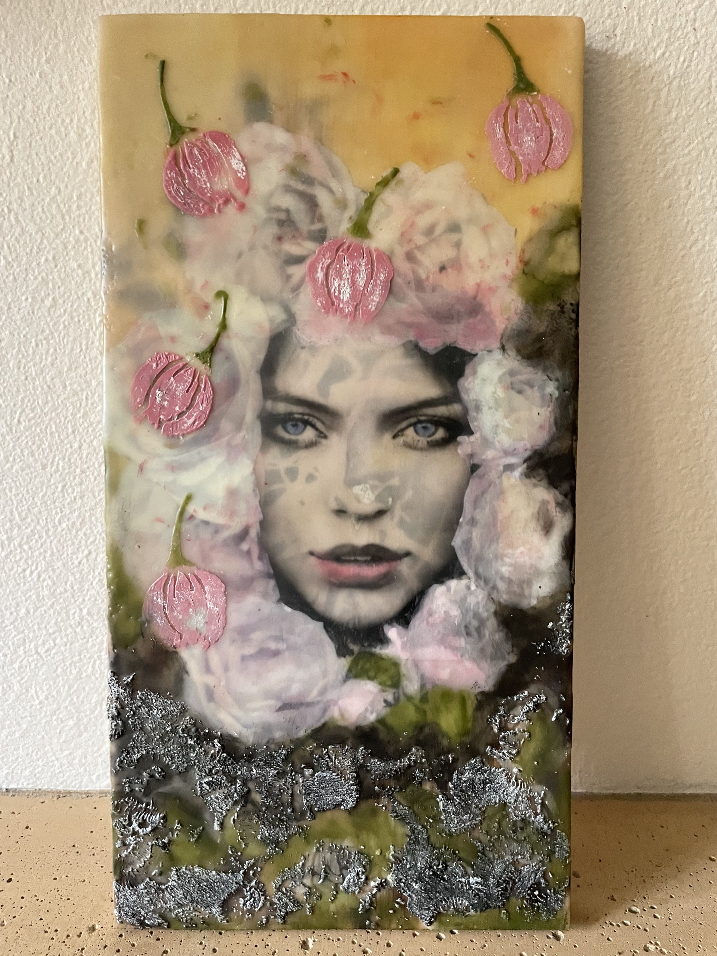 "Cute as a Bugs Ear"
encaustic
8 inch X 151/2 inch
300.00
