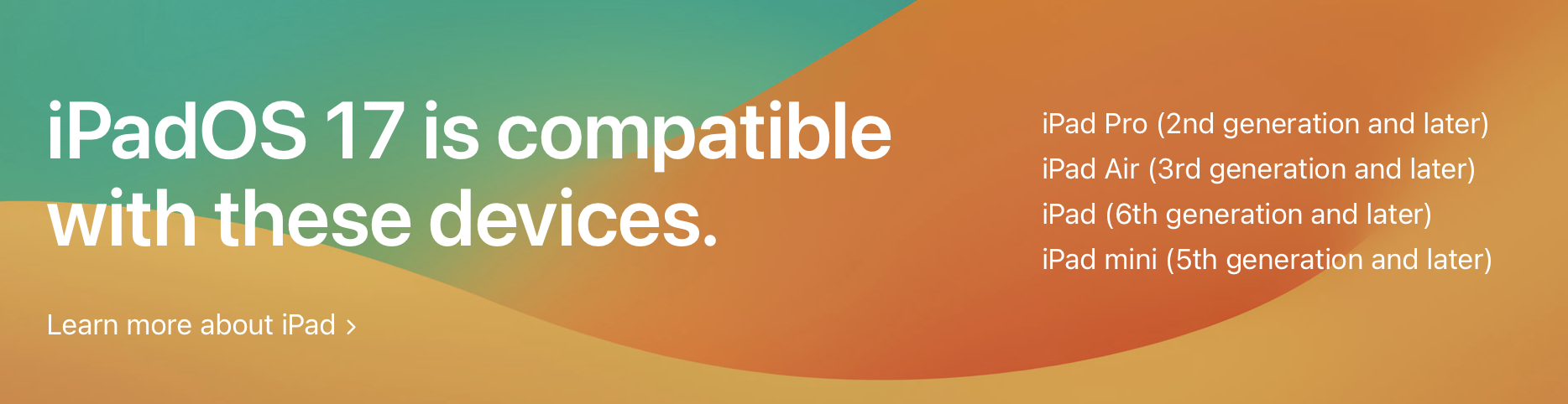 iPadOS 17 compatible devices
