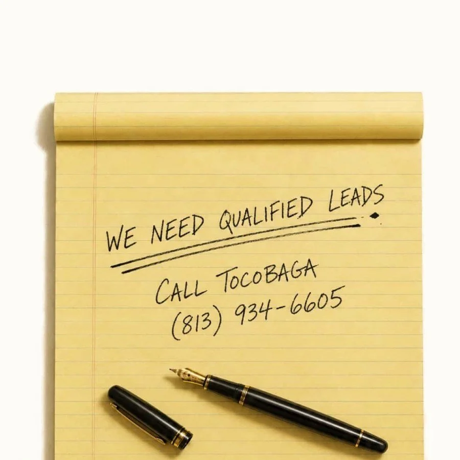 Legal pad and fountain pen: Tocobaga marketing for law firms